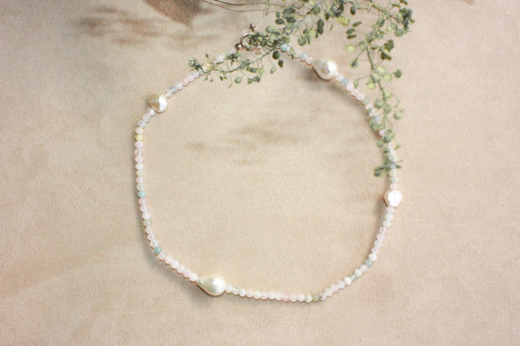 No.8: Morganite Pearl Necklace