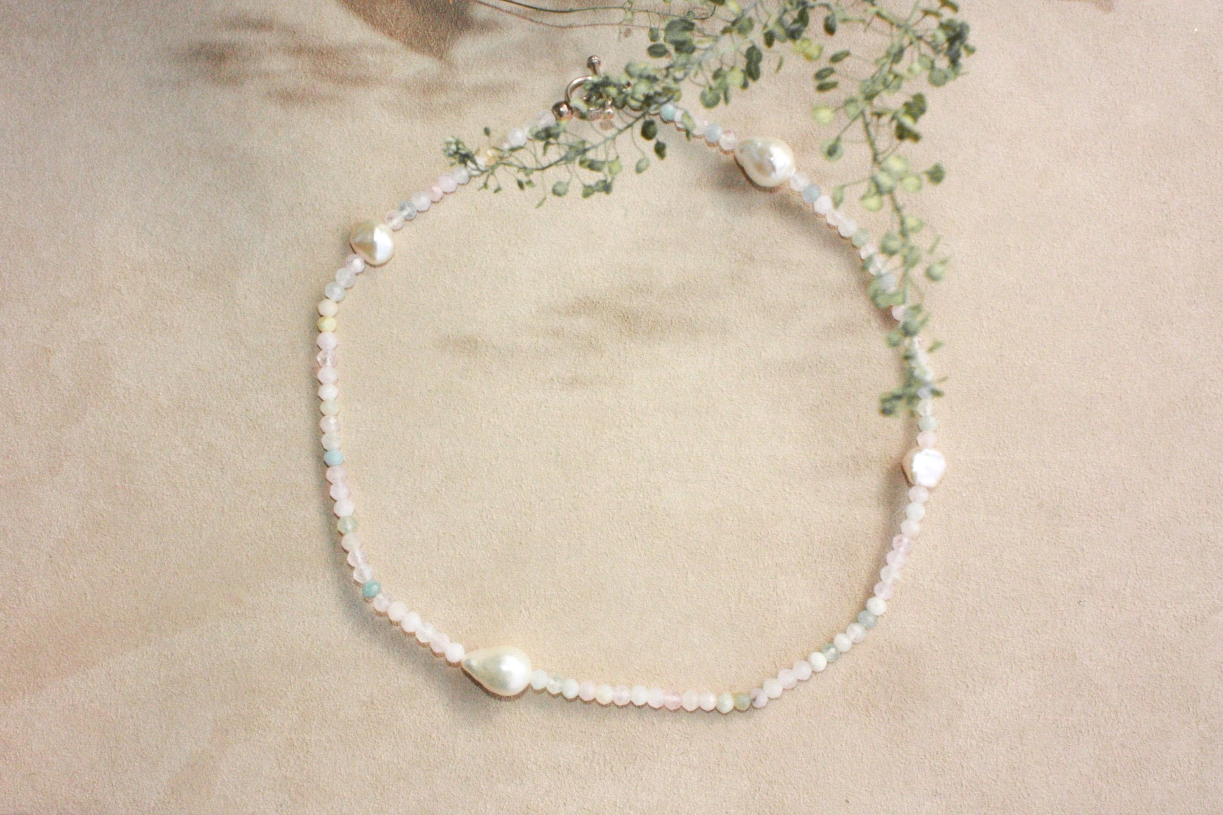 No.8: Morganite Pearl Necklace