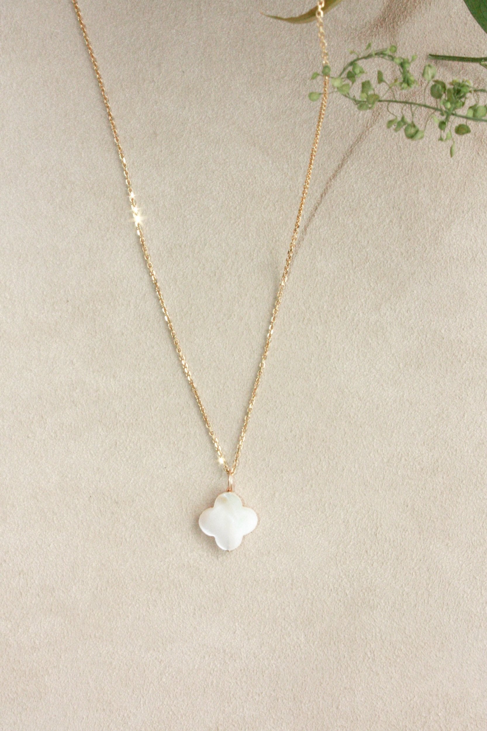 No.9: Mother of Pearl Clover Necklace
