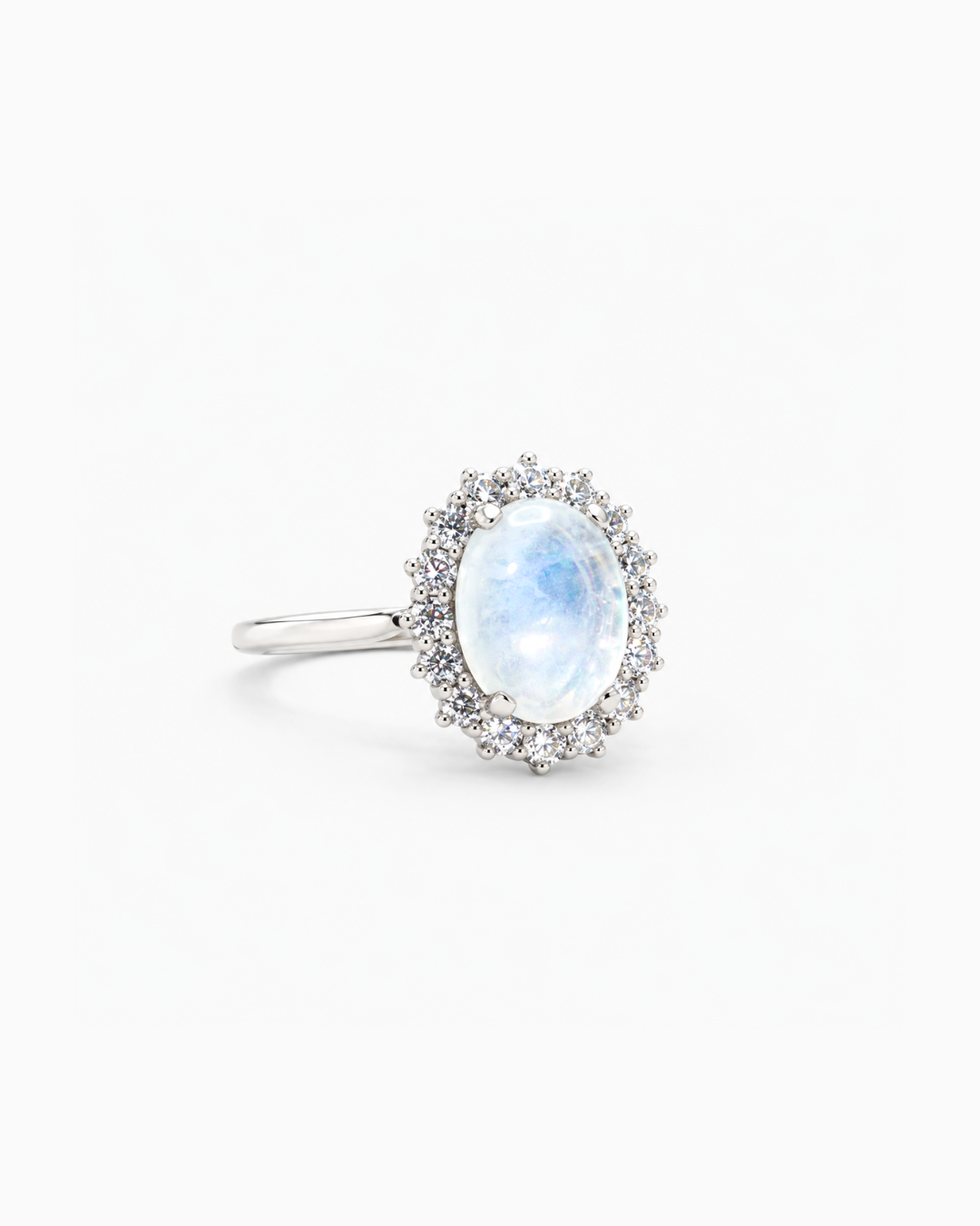 Moonstone Halo Ring