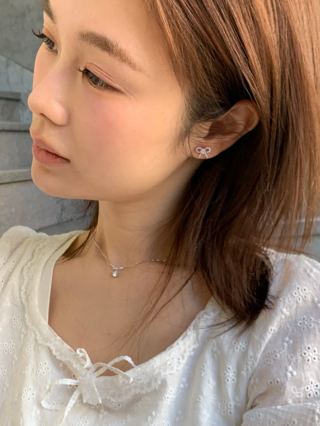Moissanite Bow Earrings