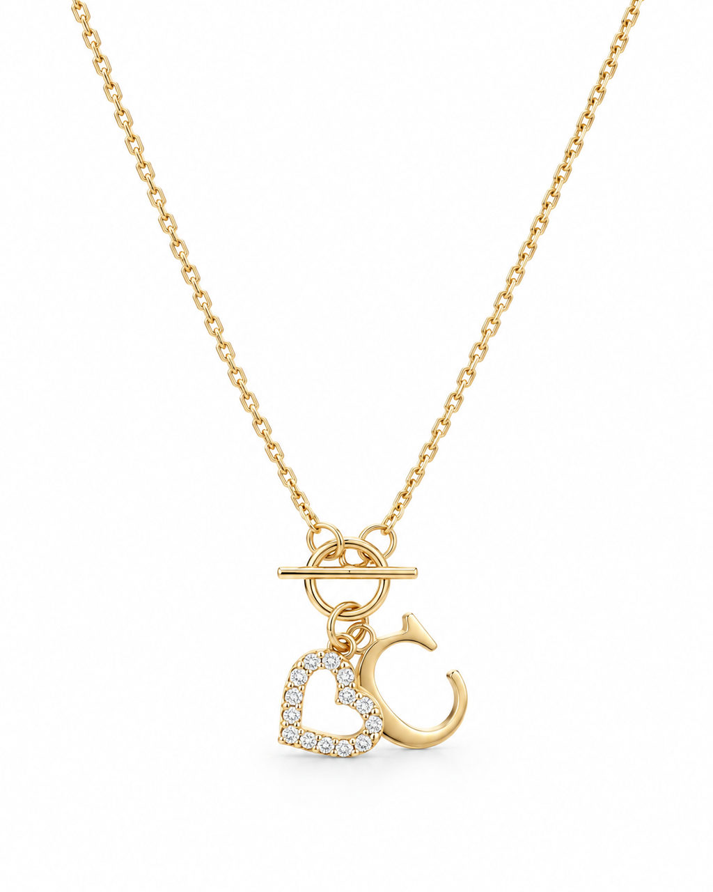 Custom Heart + Initial Necklace