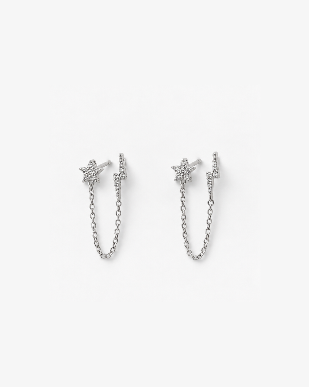 Star Bolt Double Piercing Earrings