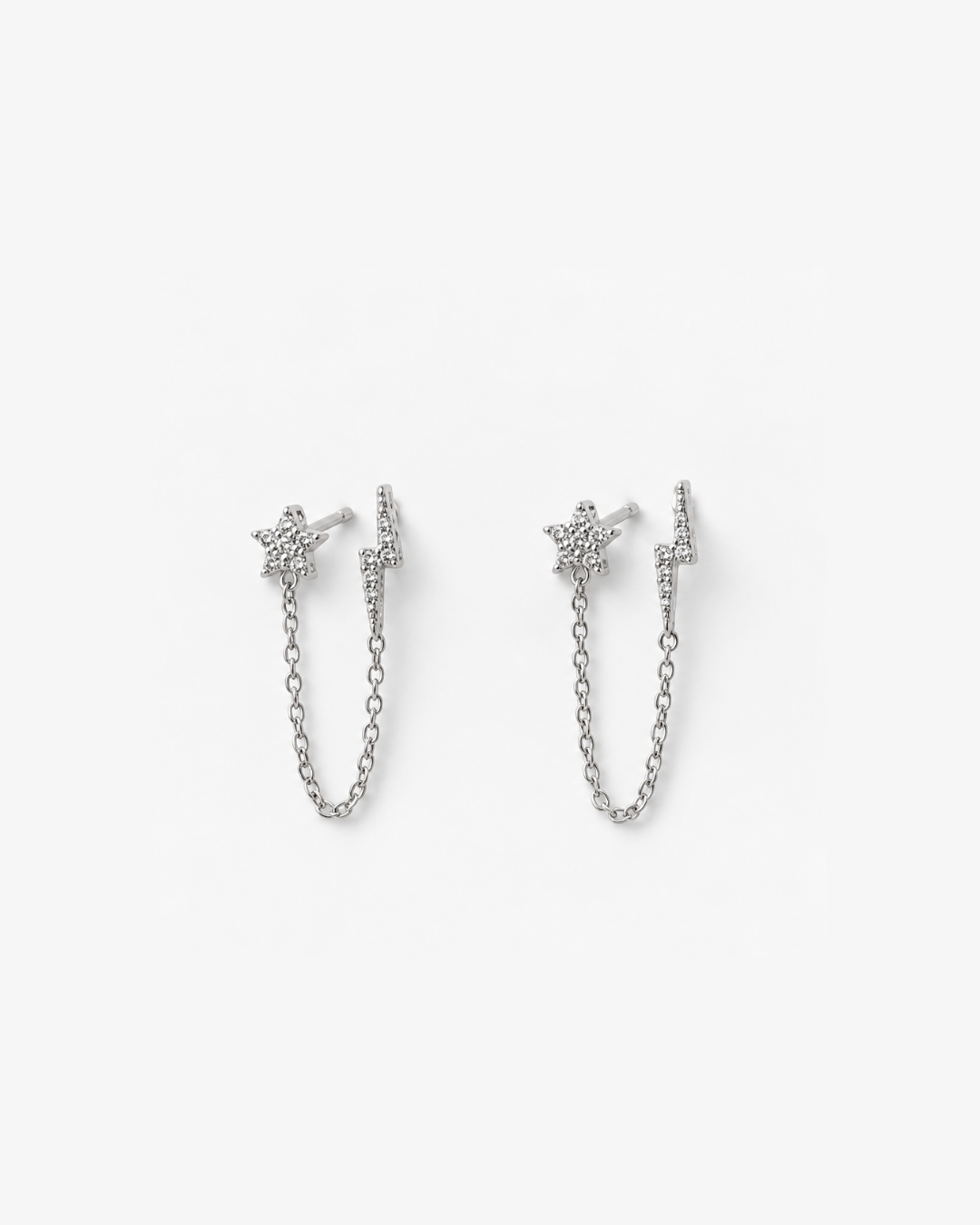 Star Bolt Double Piercing Earrings
