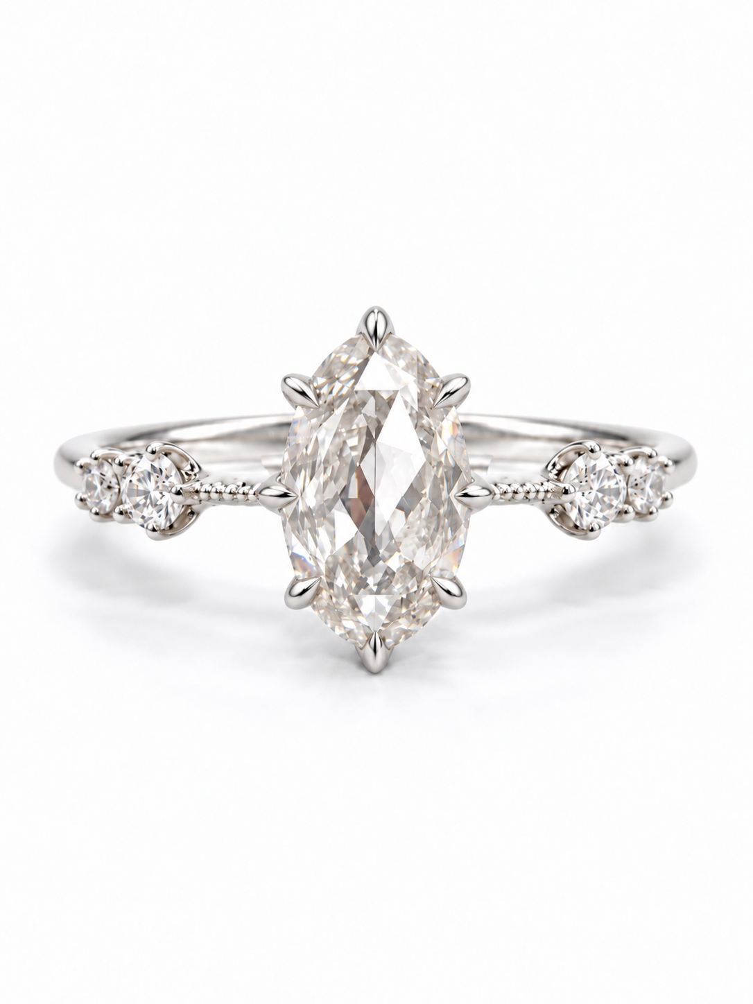 Ouri Double Rosecut Moissanite Engagement Ring