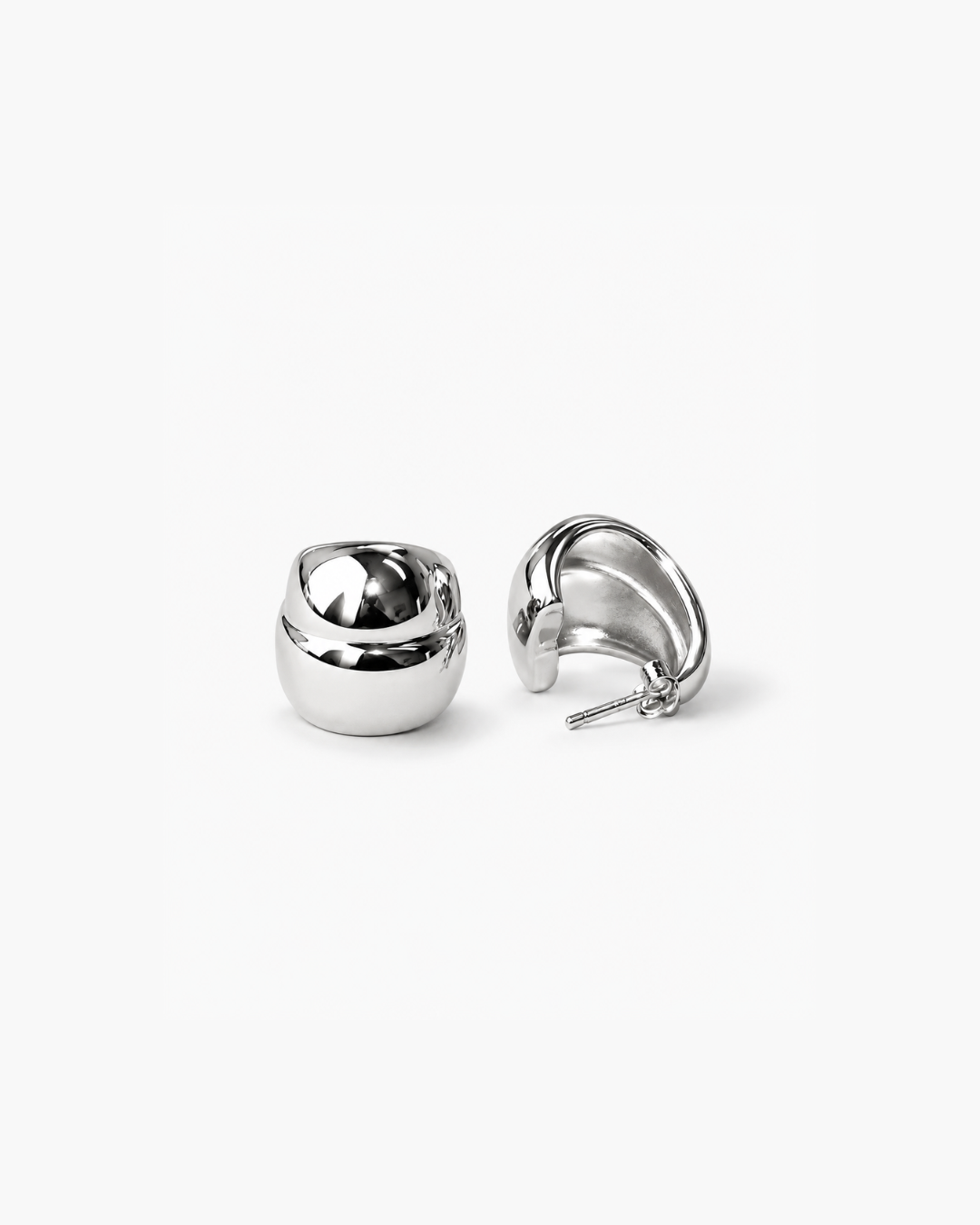 Wide Dome Hoop Earrings