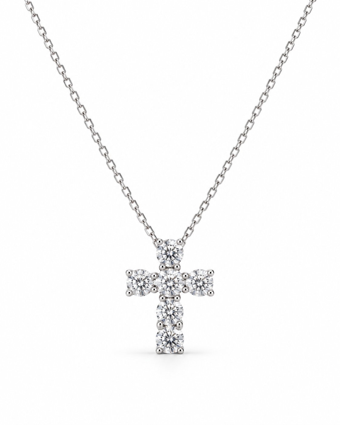 Moissanite Medium Size Cross Necklace