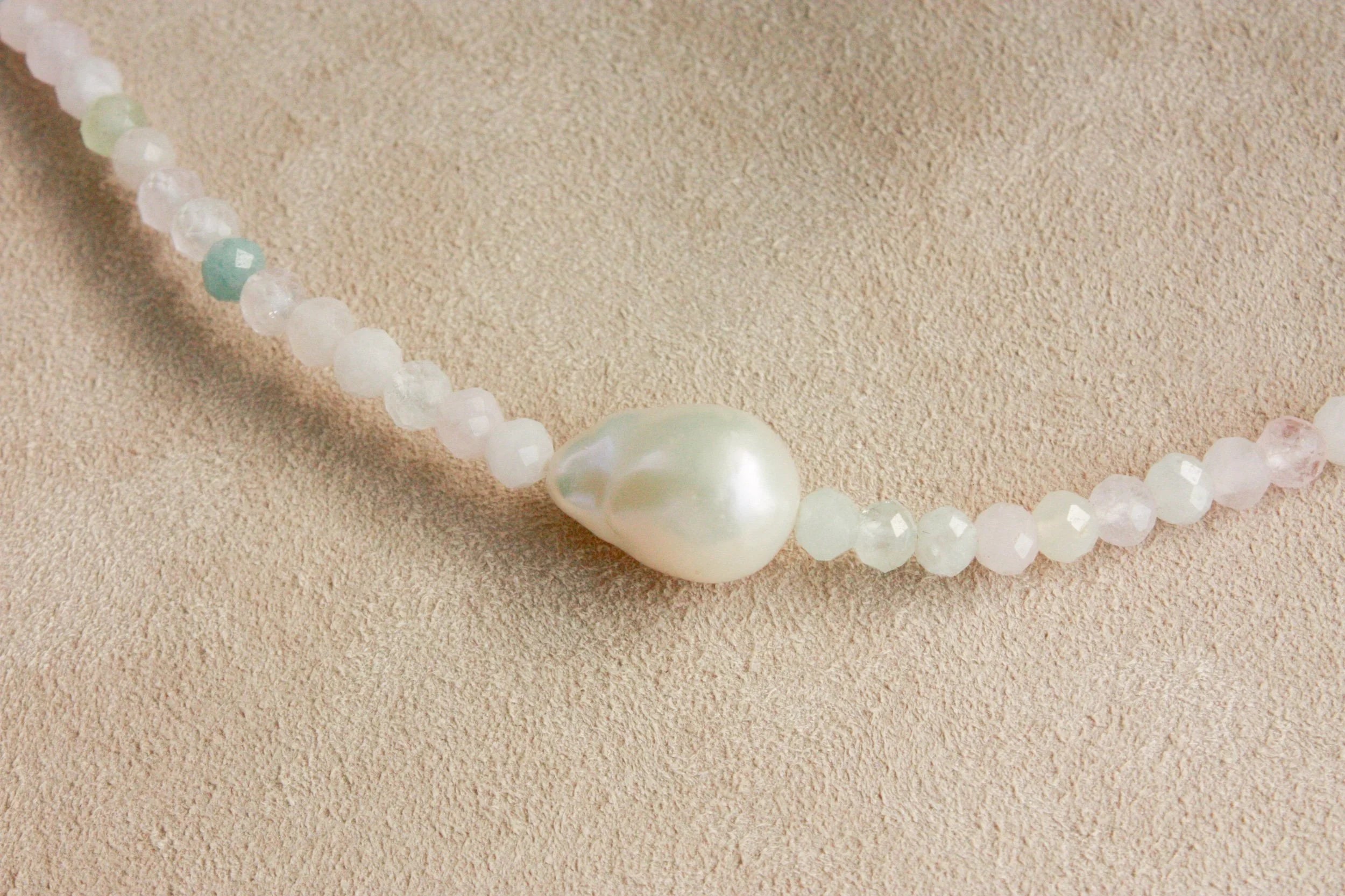 No.8: Morganite Pearl Necklace