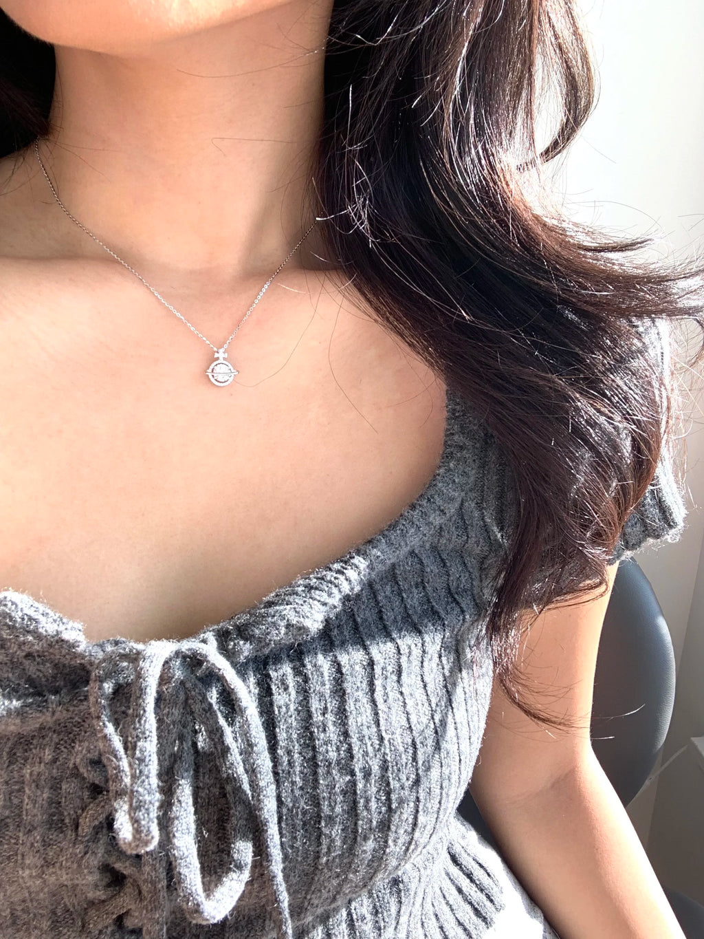 Moissanite Planet Necklace