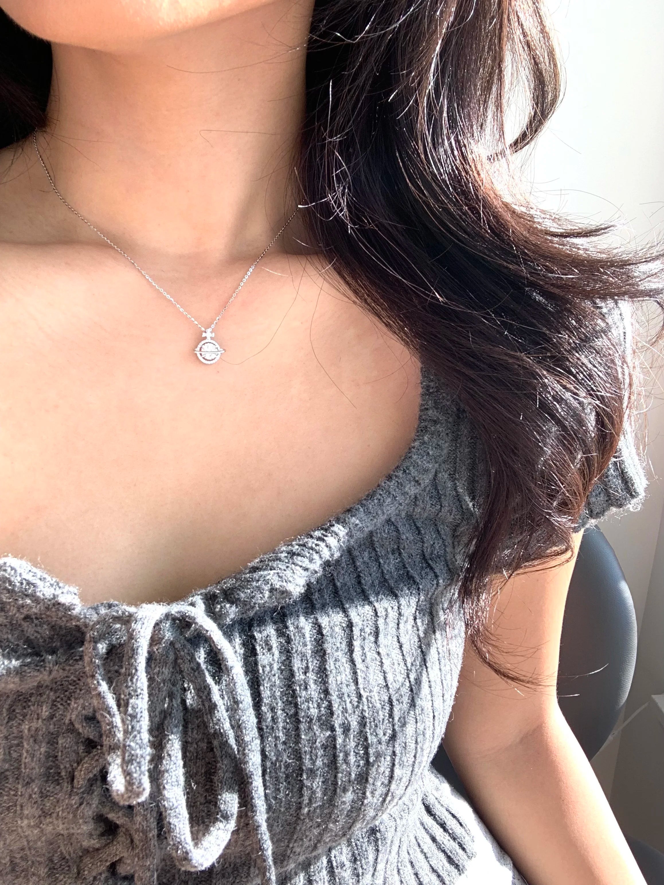 Moissanite Planet Necklace