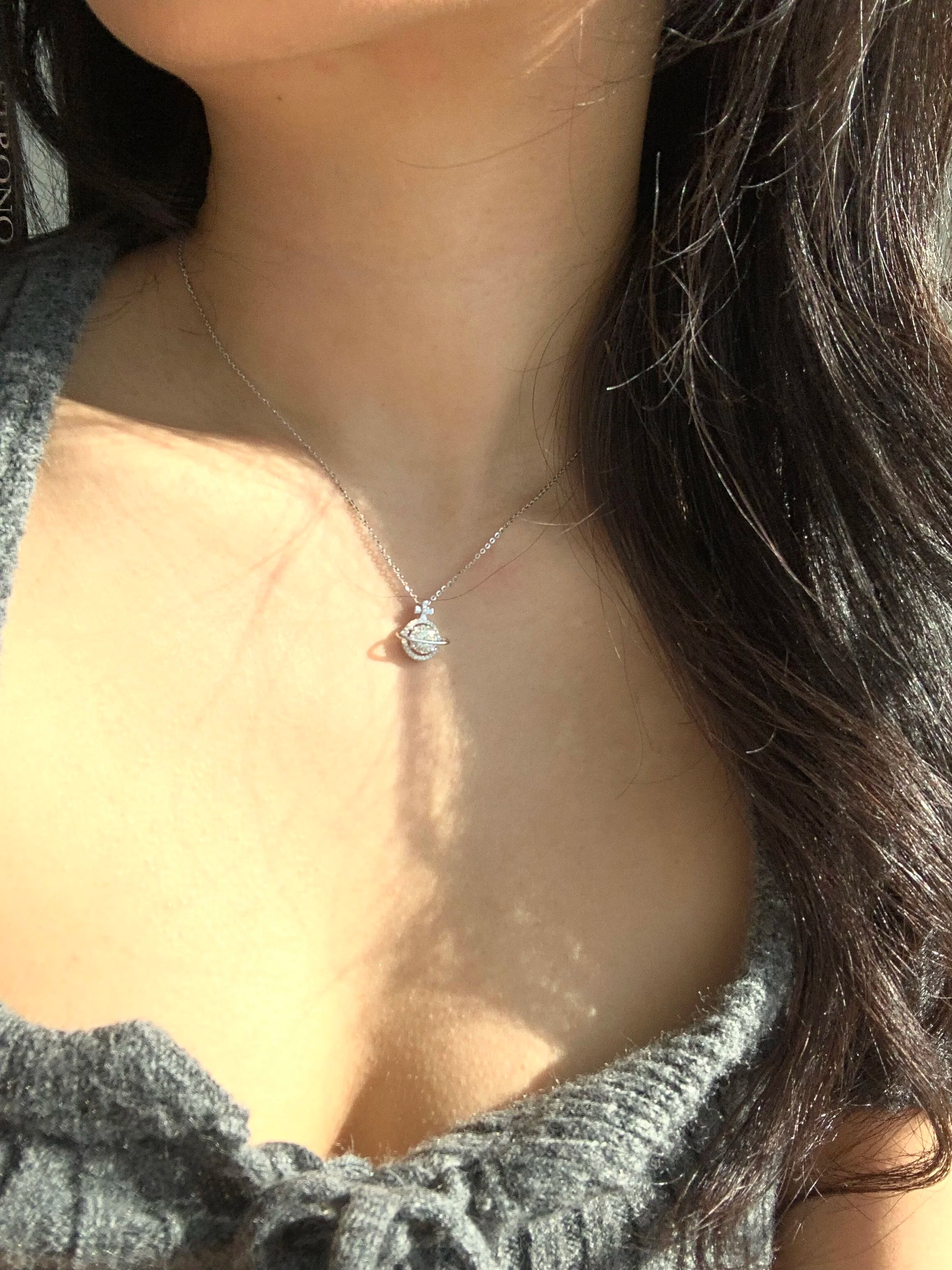 Moissanite Planet Necklace