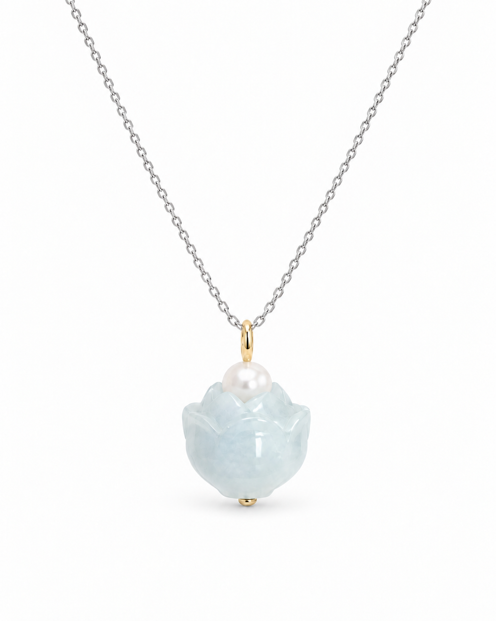 Lotus Jade with Pearl Necklace