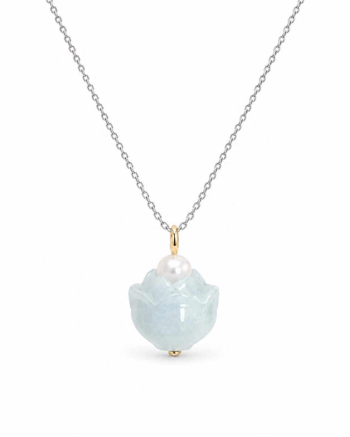 Lotus Jade with Pearl Necklace