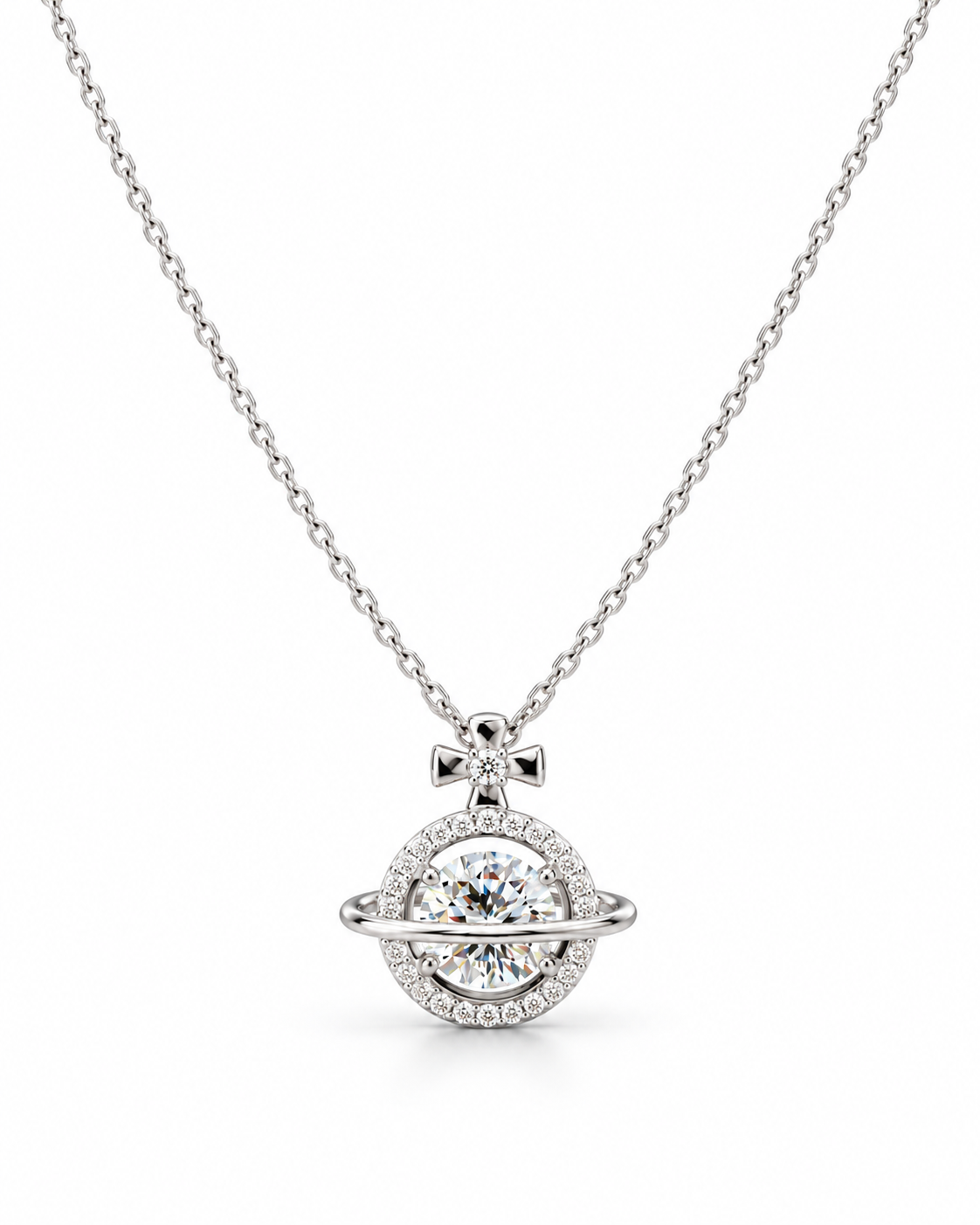 Moissanite Planet Necklace