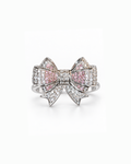 Pink and White Ribbon Design Ring