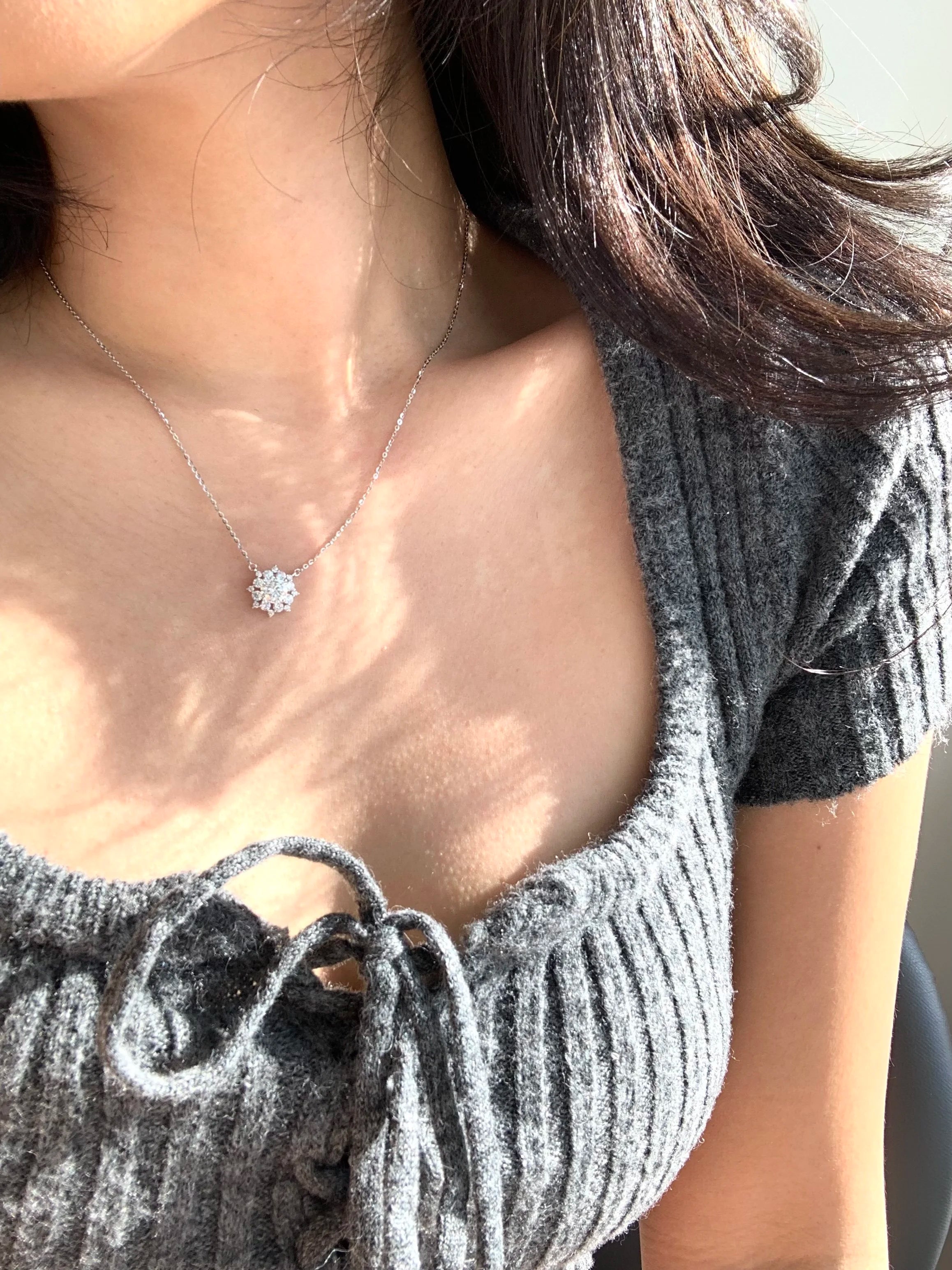 Snowflake Moissanite Necklace