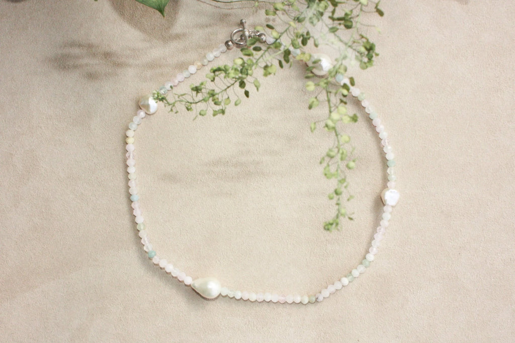 No.8: Morganite Pearl Necklace