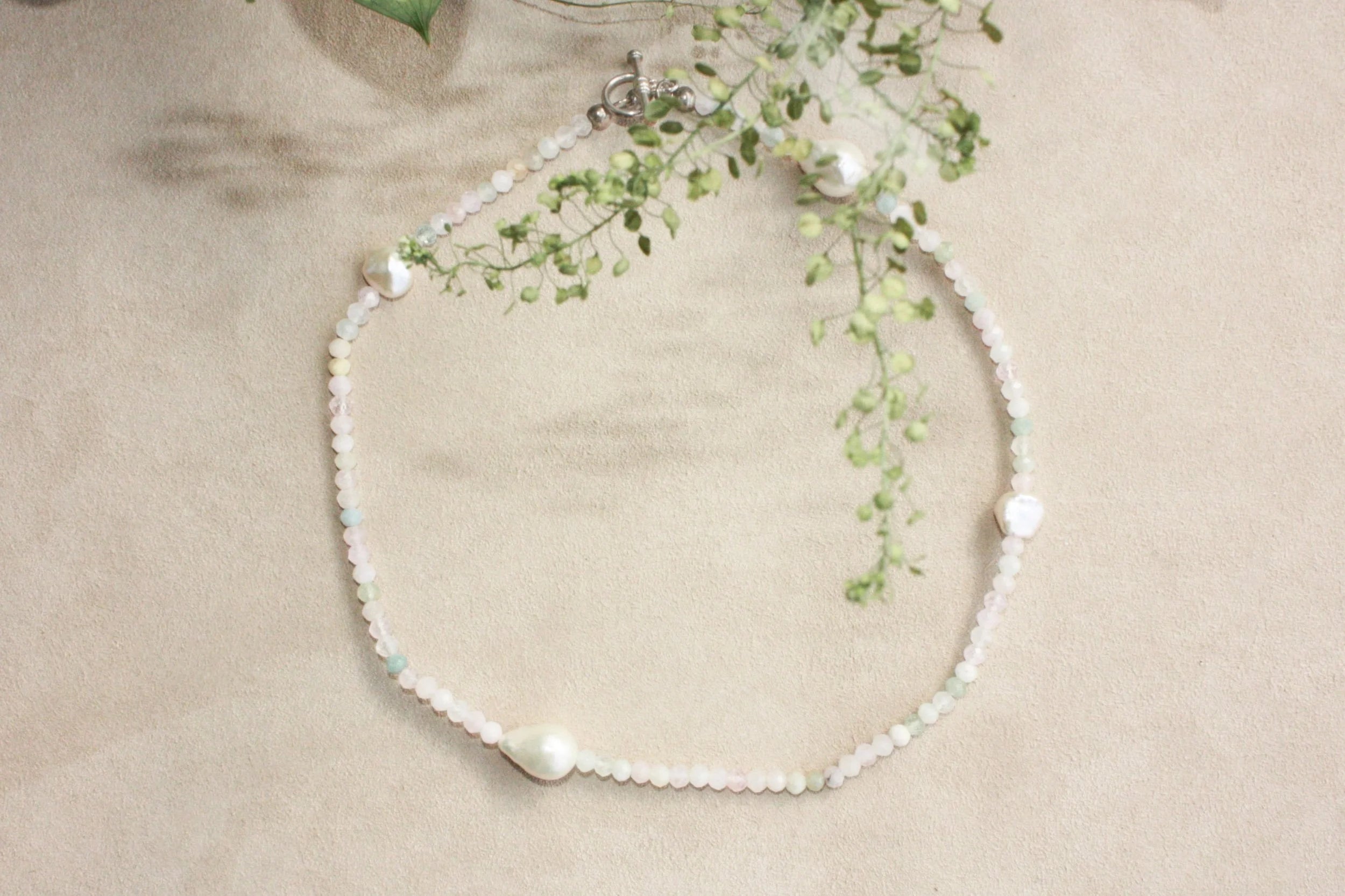 No.8: Morganite Pearl Necklace