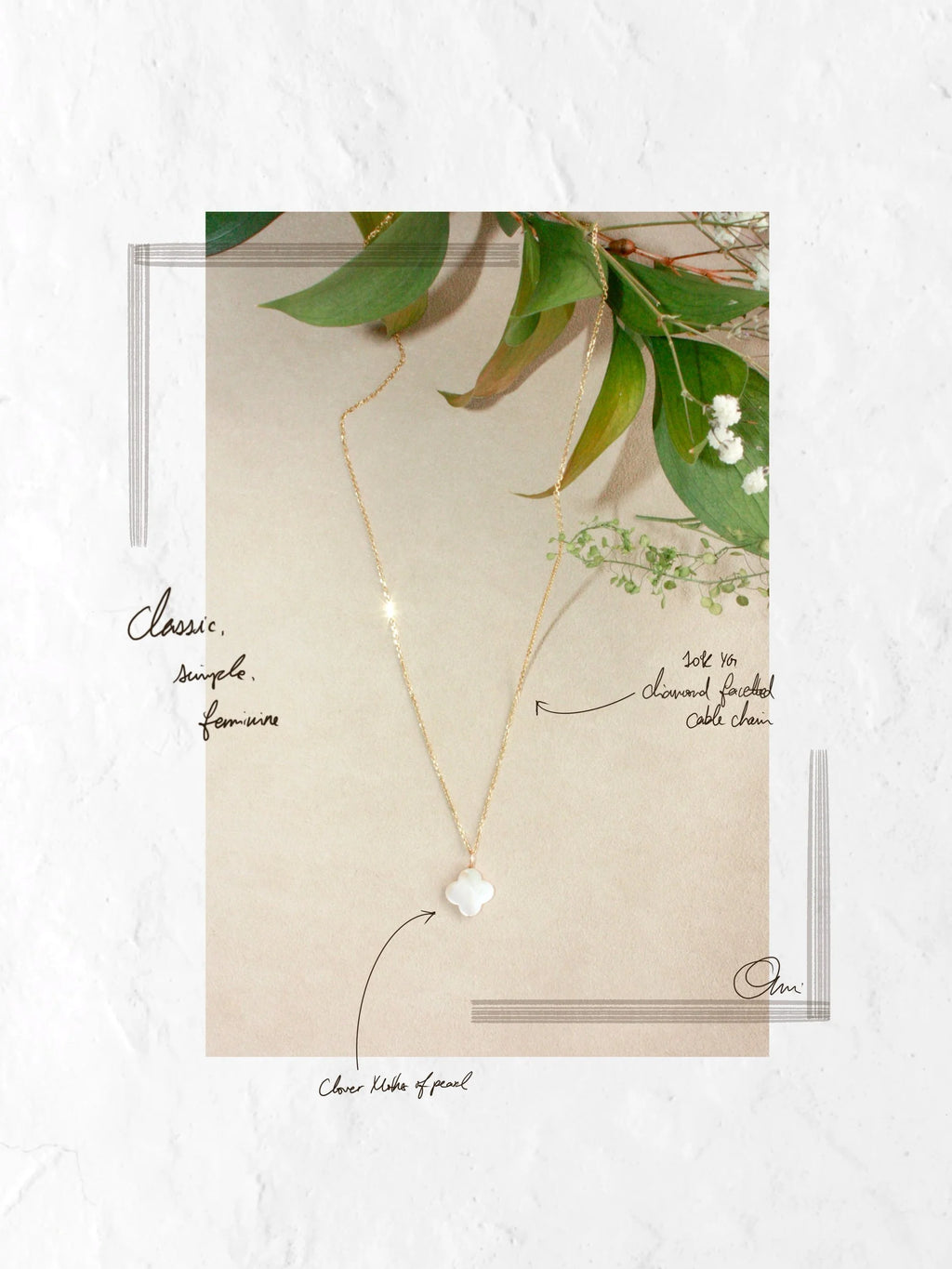 No.9: Mother of Pearl Clover Necklace