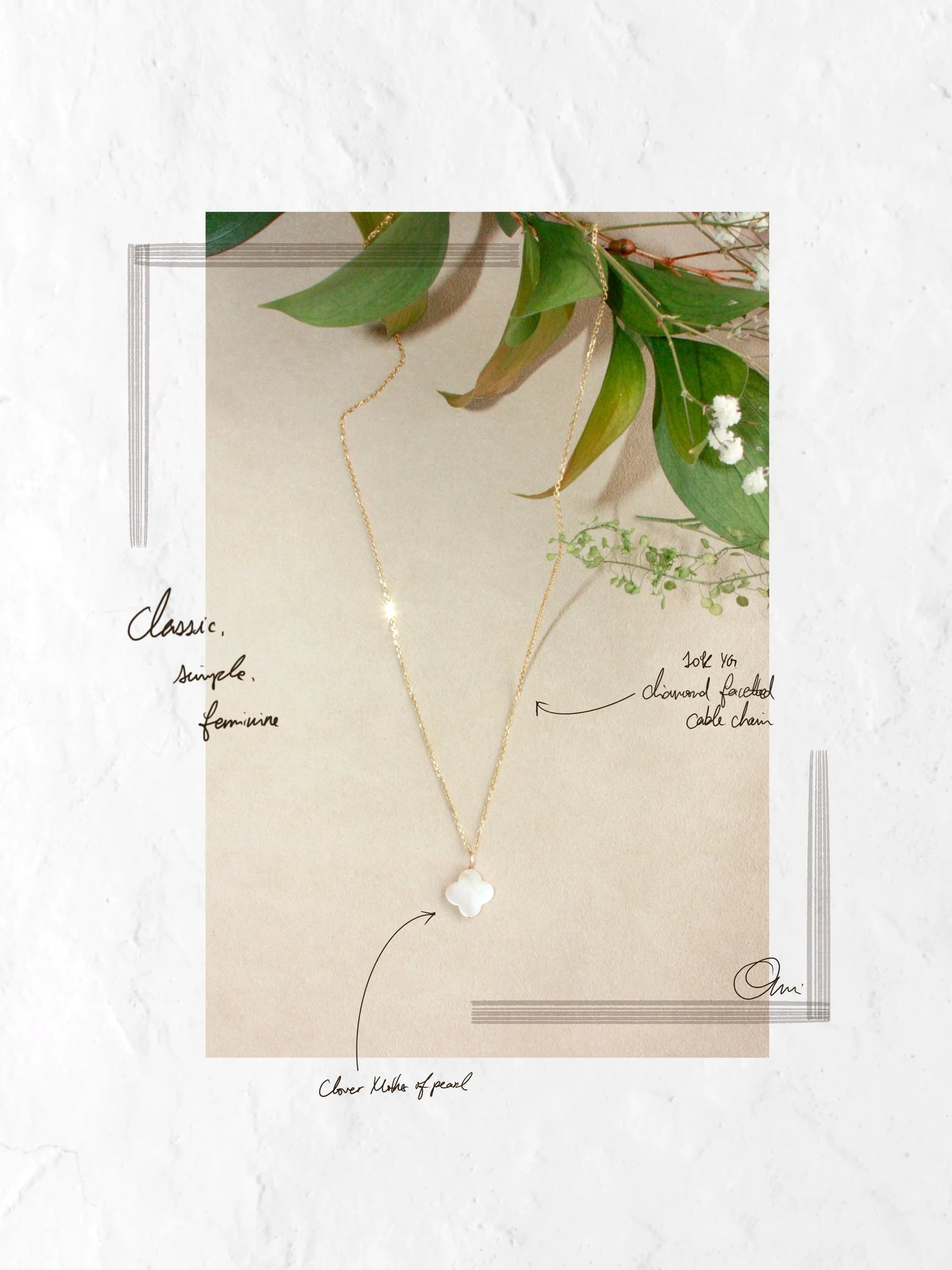 No.9: Mother of Pearl Clover Necklace