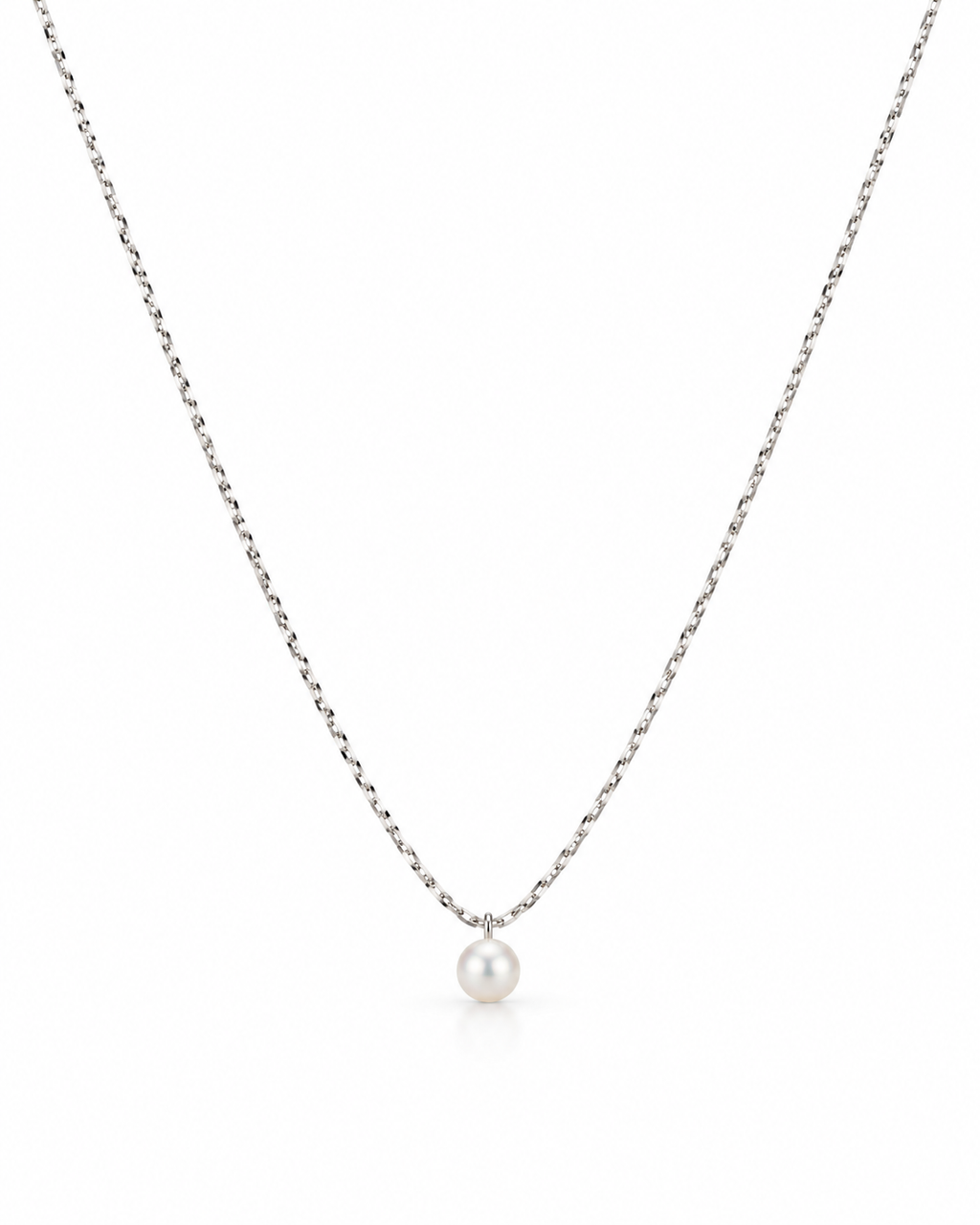Faceted Multi-Metal Chain with Mini Pearl Necklace