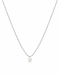 Faceted Multi-Metal Chain with Mini Pearl Necklace