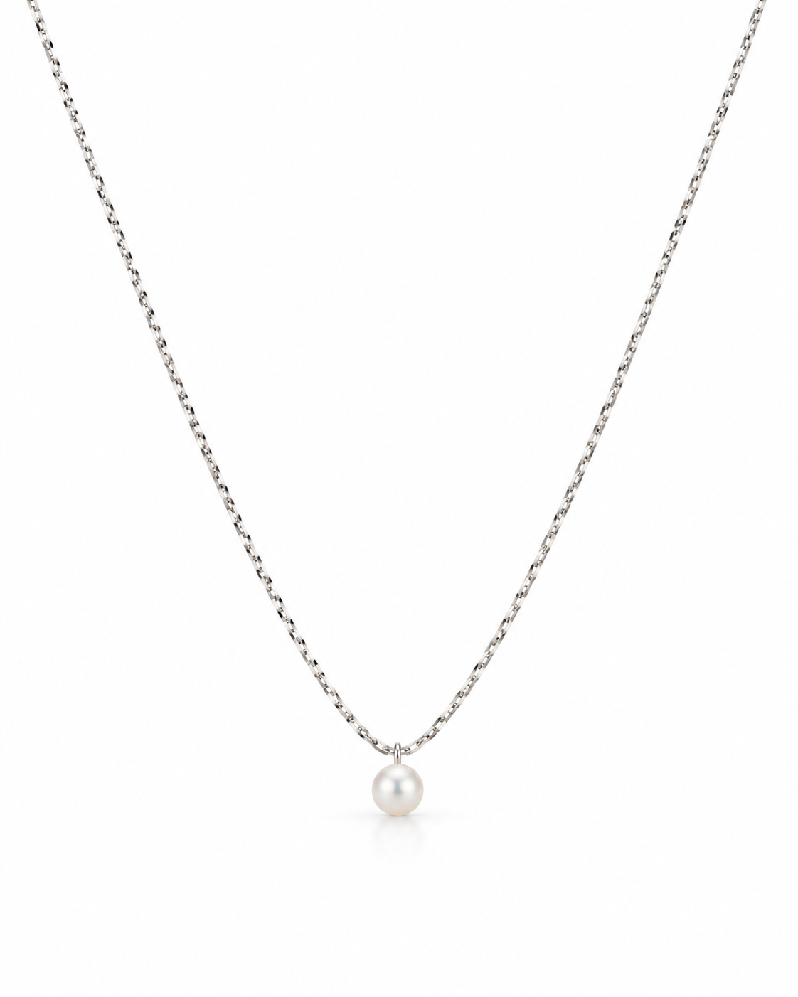 Faceted Multi-Metal Chain with Mini Pearl Necklace