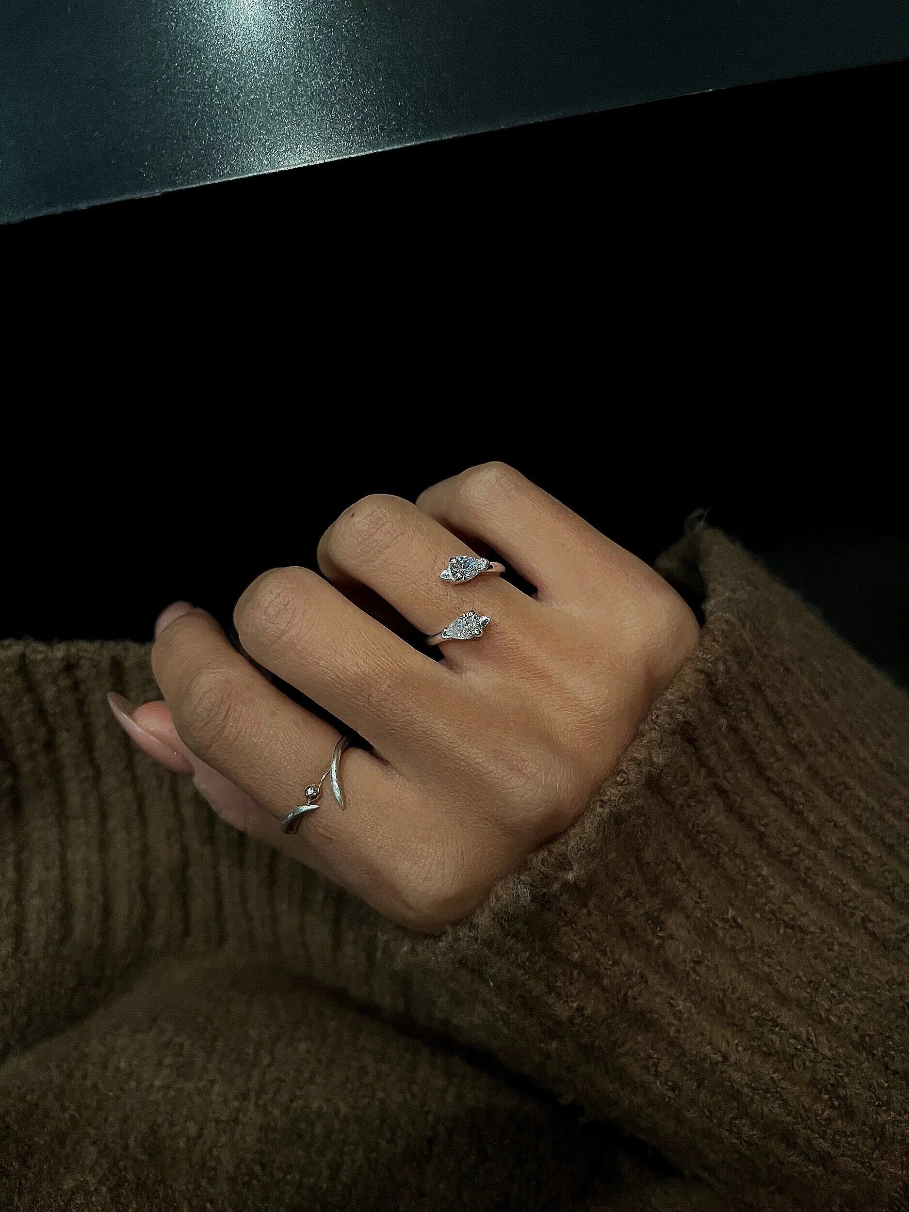 Pear Bypass Ring