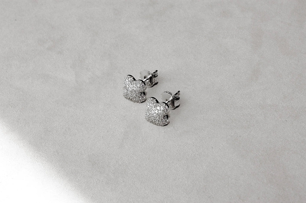 Domed Clover Pavé Stud Earrings