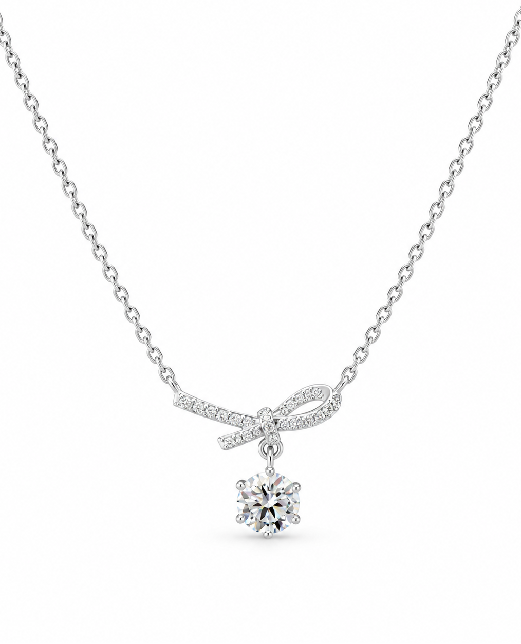Ribbon Moissanite Necklace