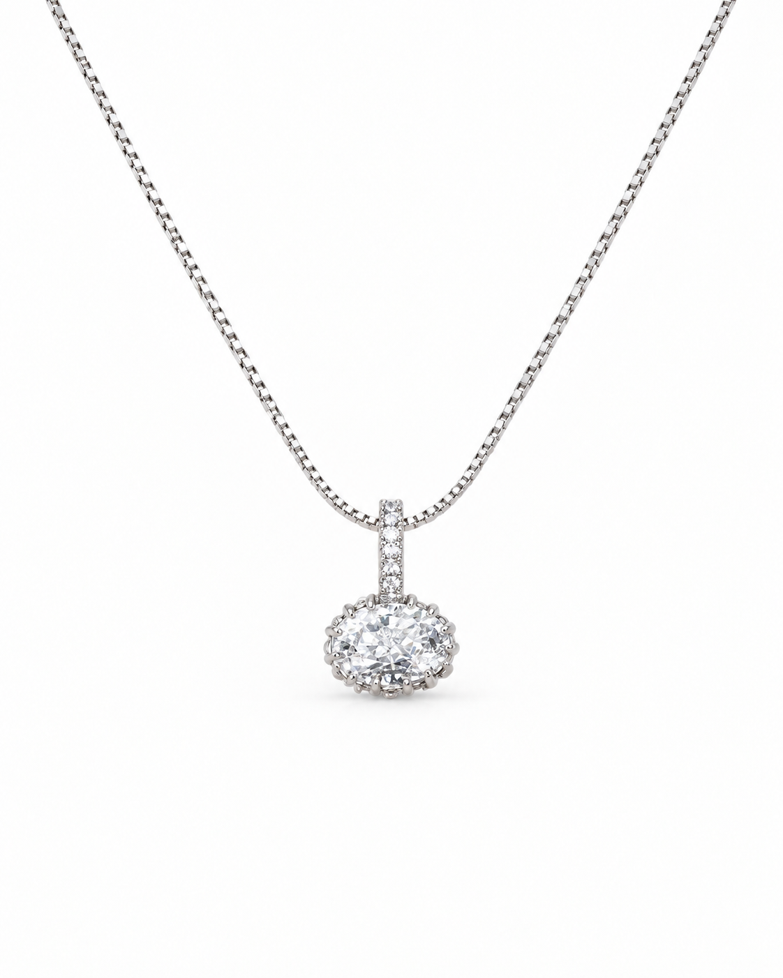Oval Moissanite Pendant Necklace
