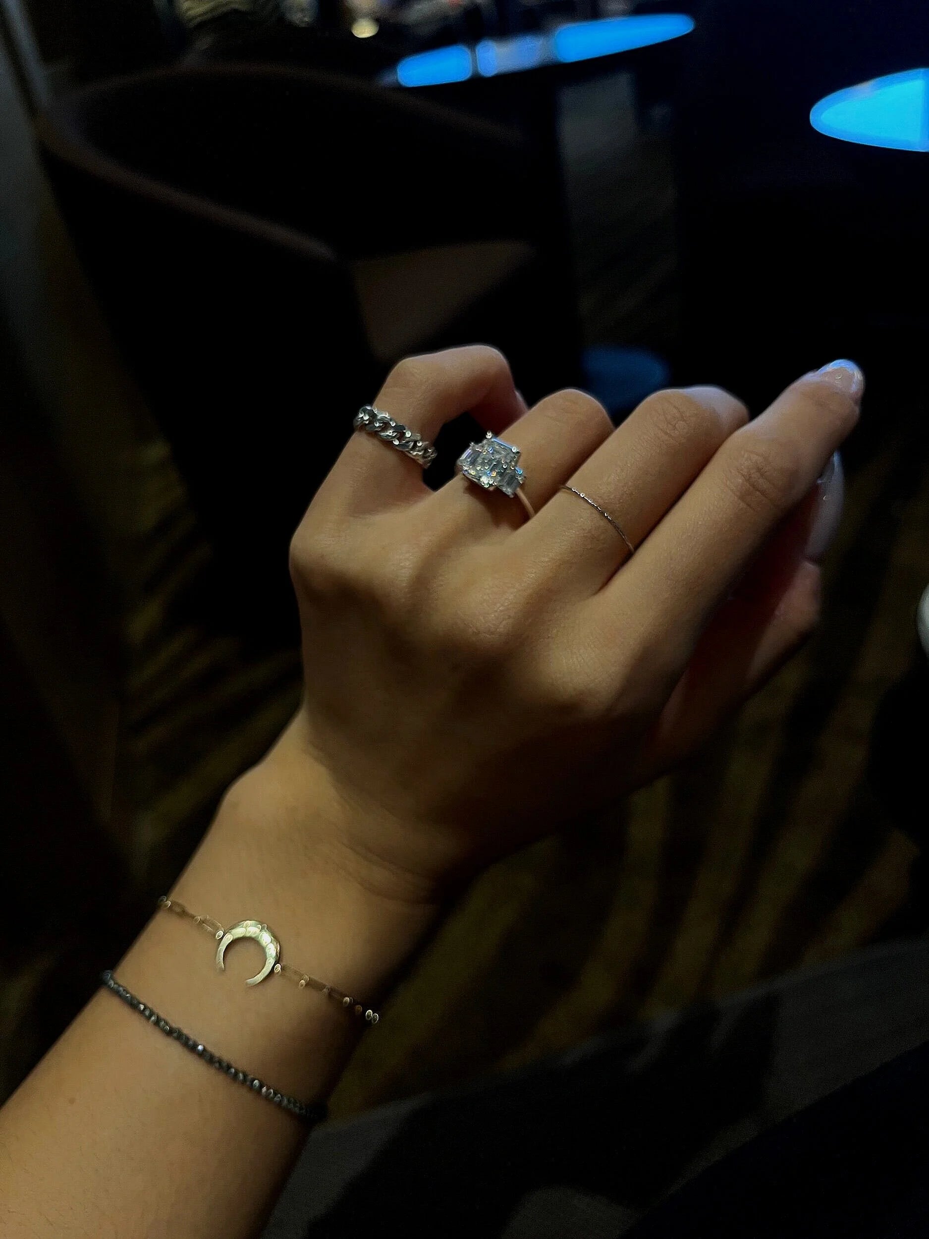 Three Emerald Cut Ring