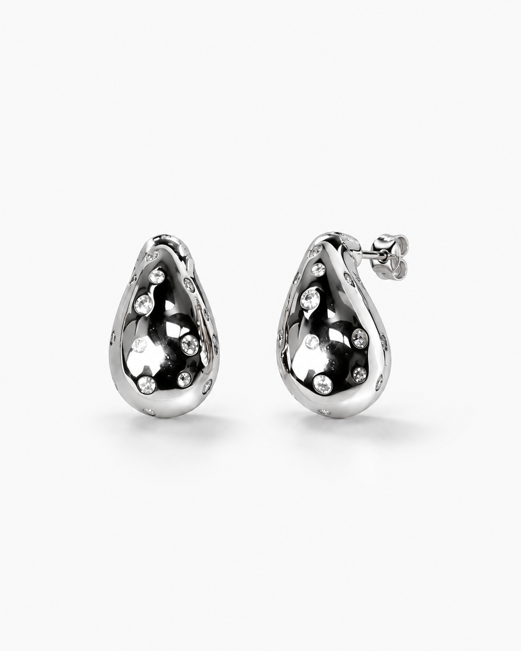 Scattered CZ Teardrop Earrings