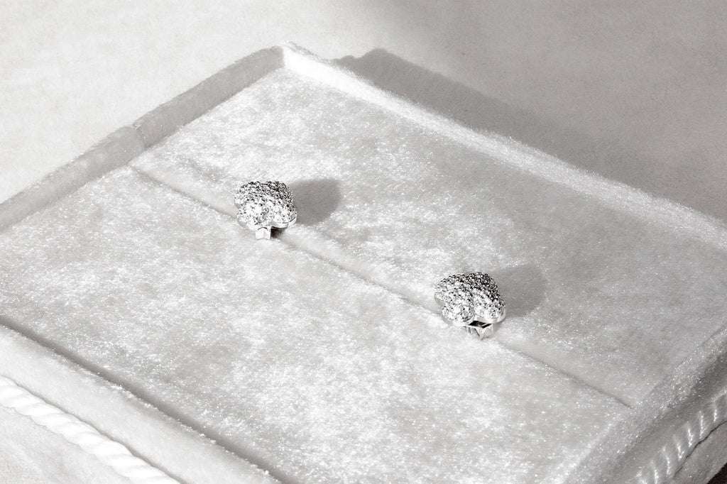 Domed Clover Pavé Stud Earrings