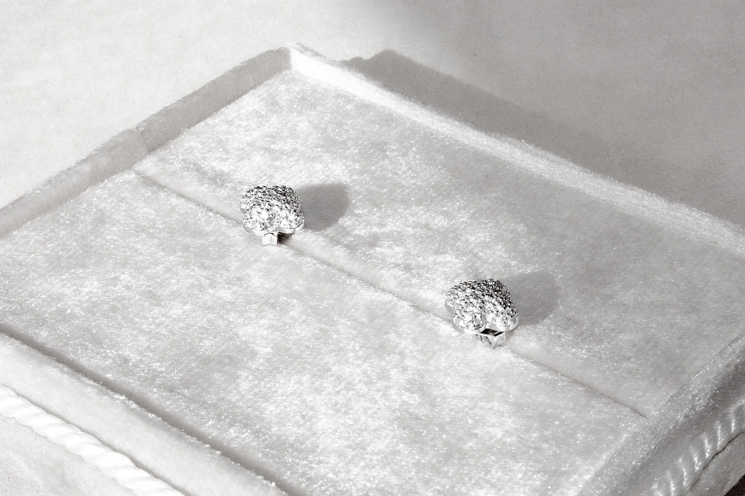 Domed Clover Pavé Stud Earrings
