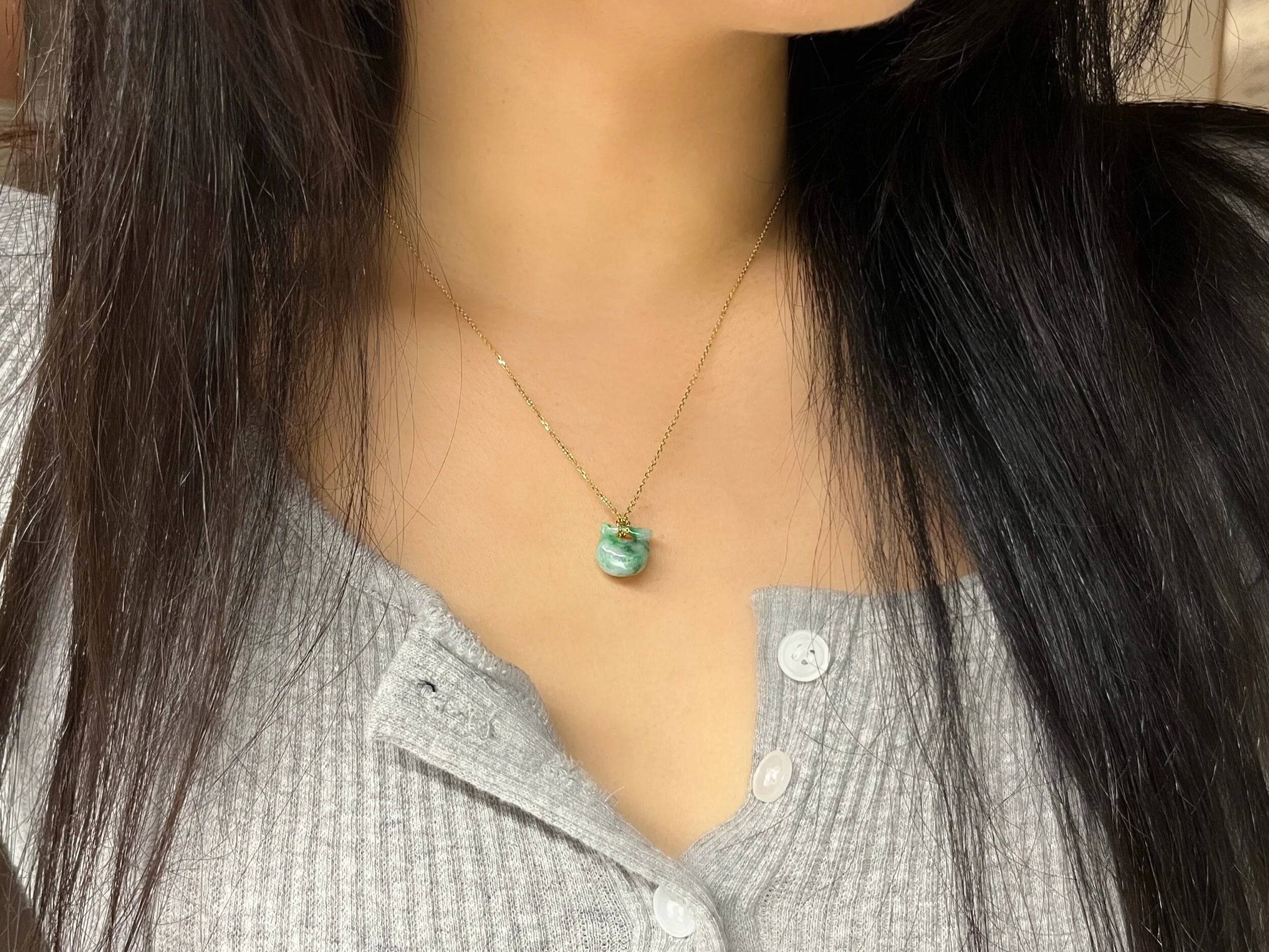 Green Bell Jade Necklace