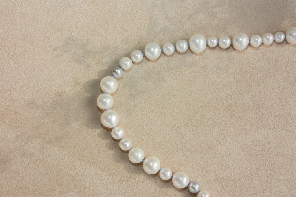 No. 2: Blue Silk Off-Side Baroque Center Necklace