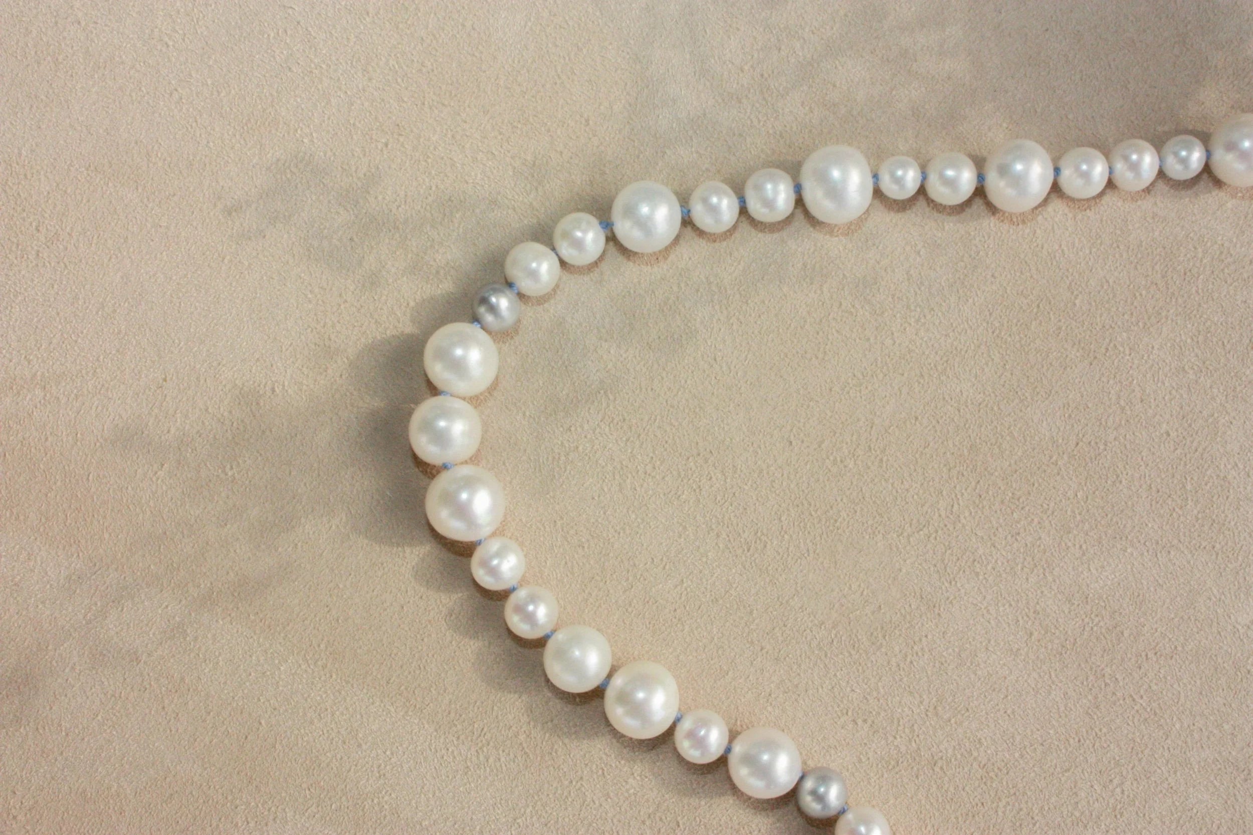 No. 2: Blue Silk Off-Side Baroque Center Necklace