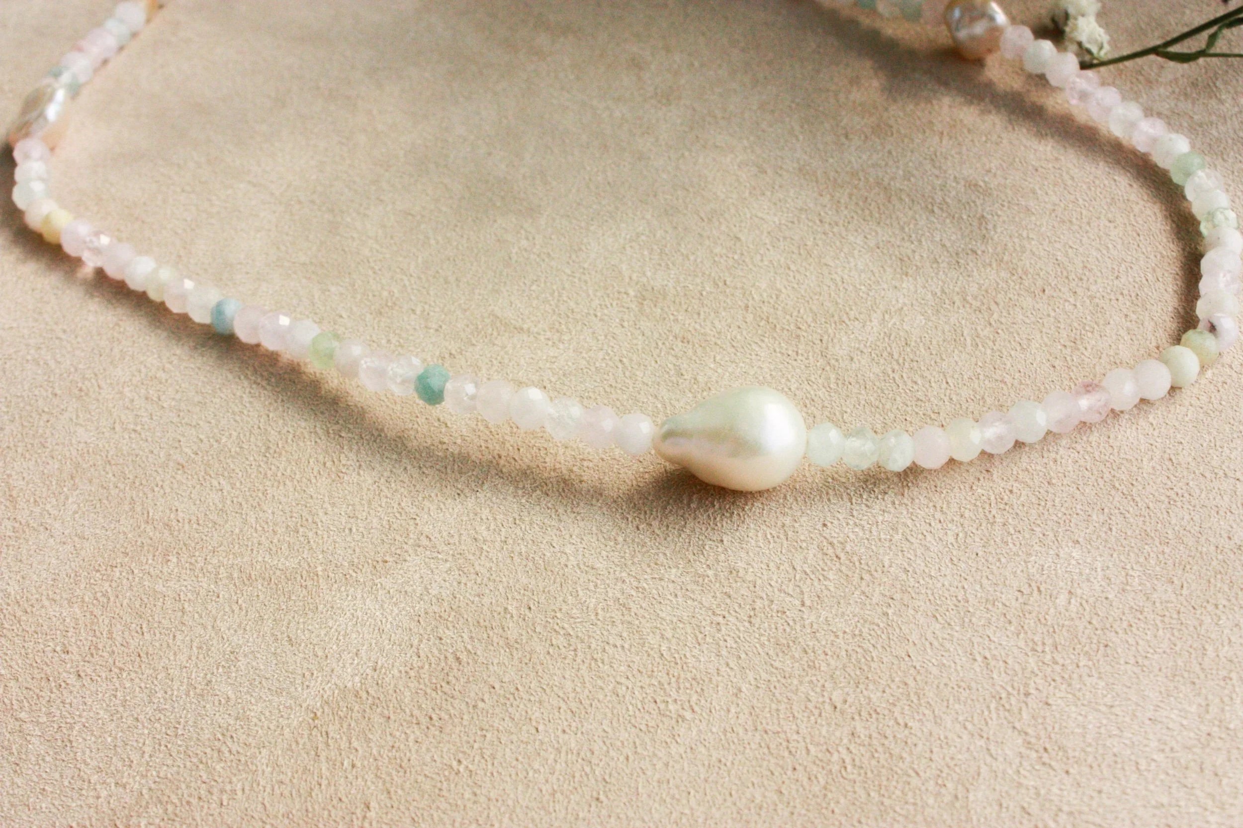 No.8: Morganite Pearl Necklace