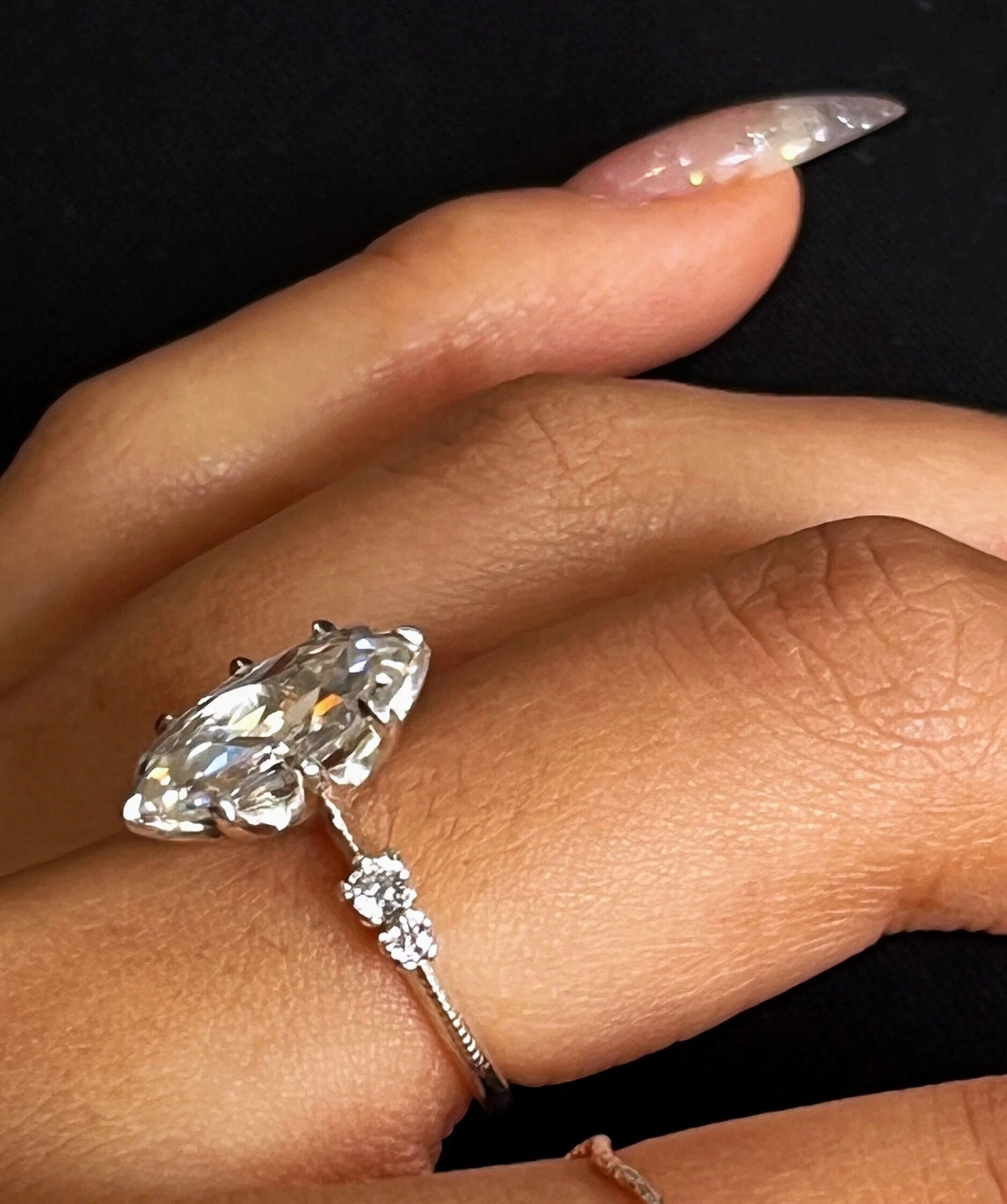 Ouri Double Rosecut Moissanite Engagement Ring