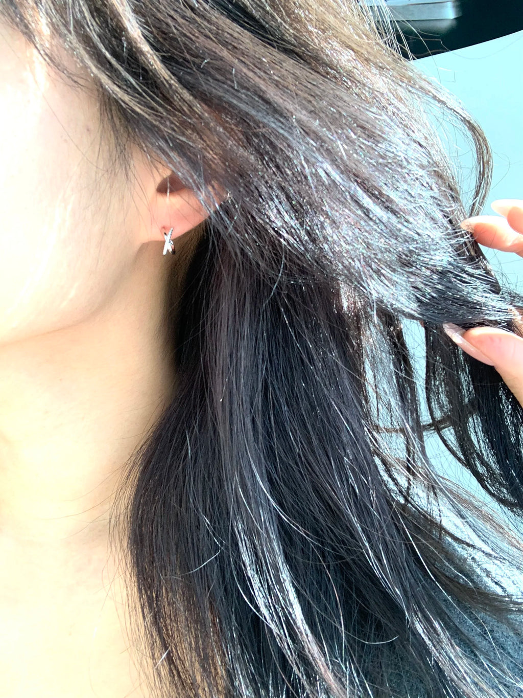 X Half Hoop Earrings