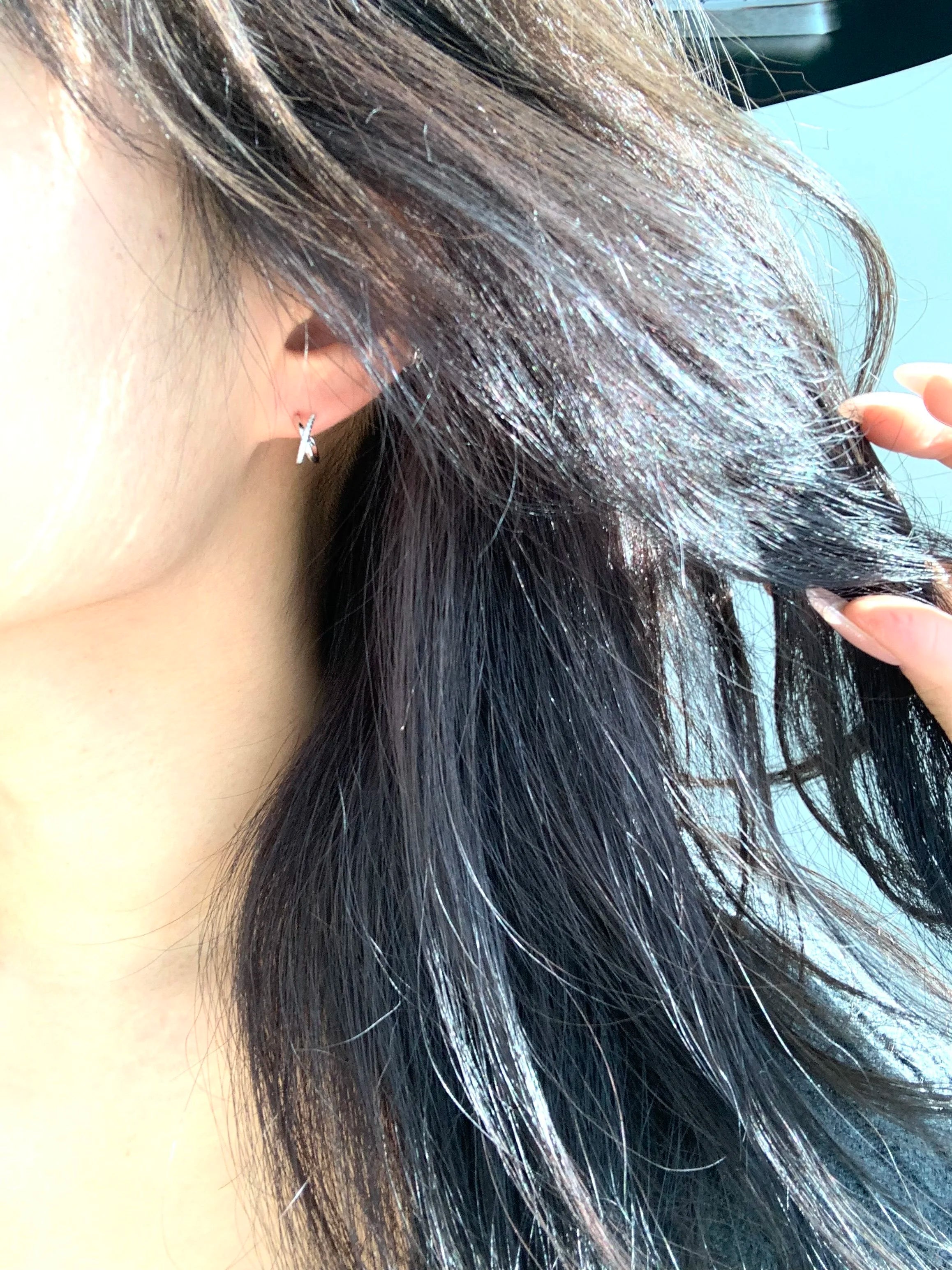 X Half Hoop Earrings