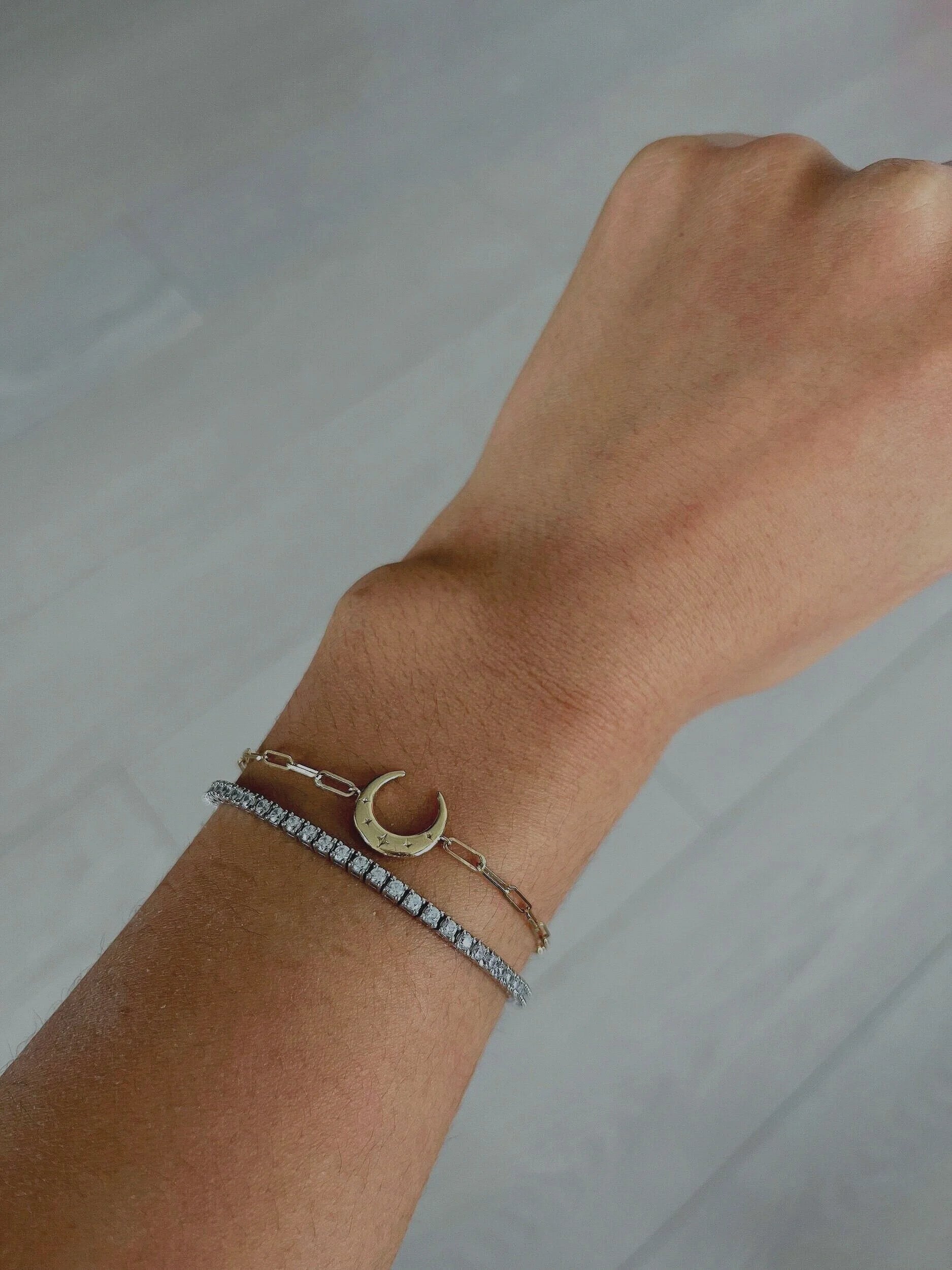 Crescent Clip Chain Bracelet