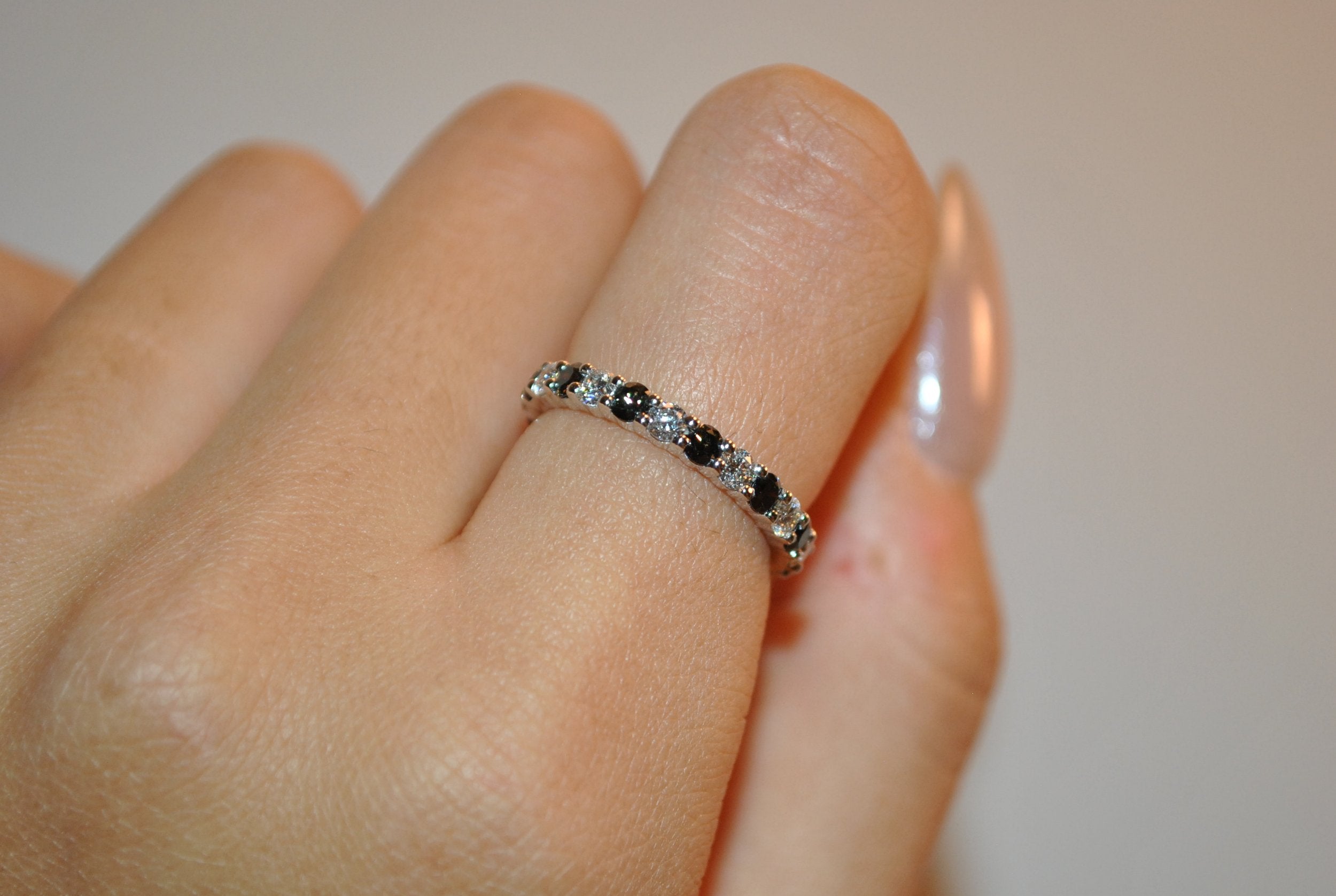 Black and White Eternity Band