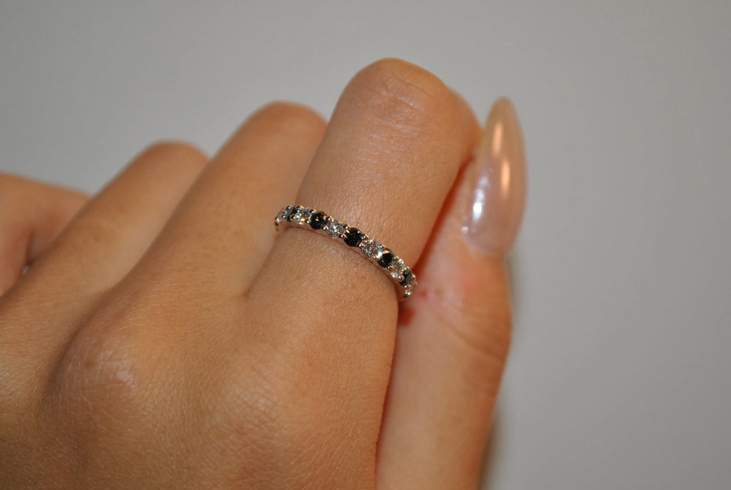 Black and White Eternity Band