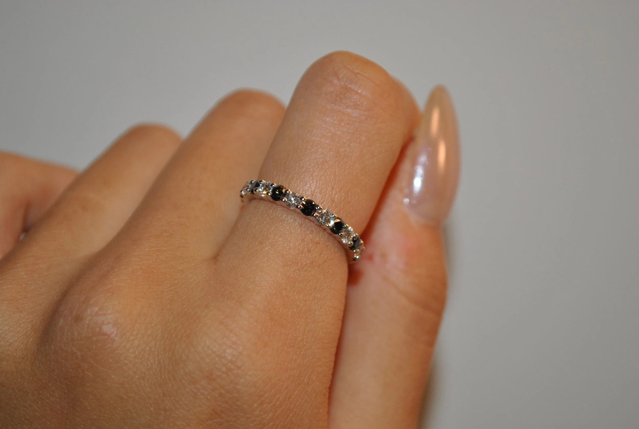 Black and White Eternity Band