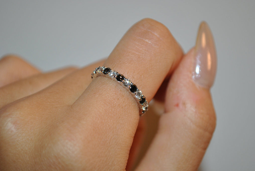 Black and White Eternity Band