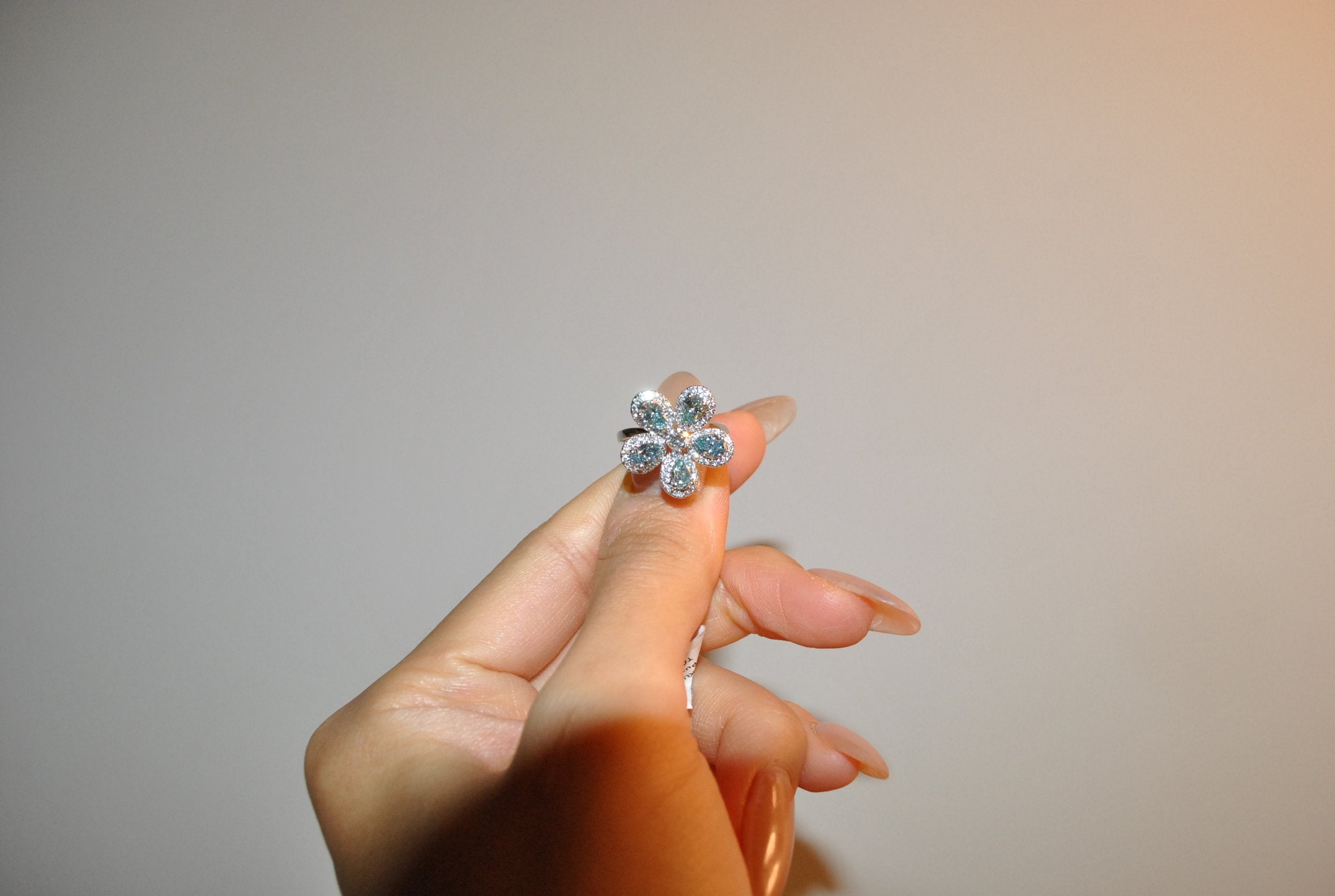 Baby Green Flower Design Ring