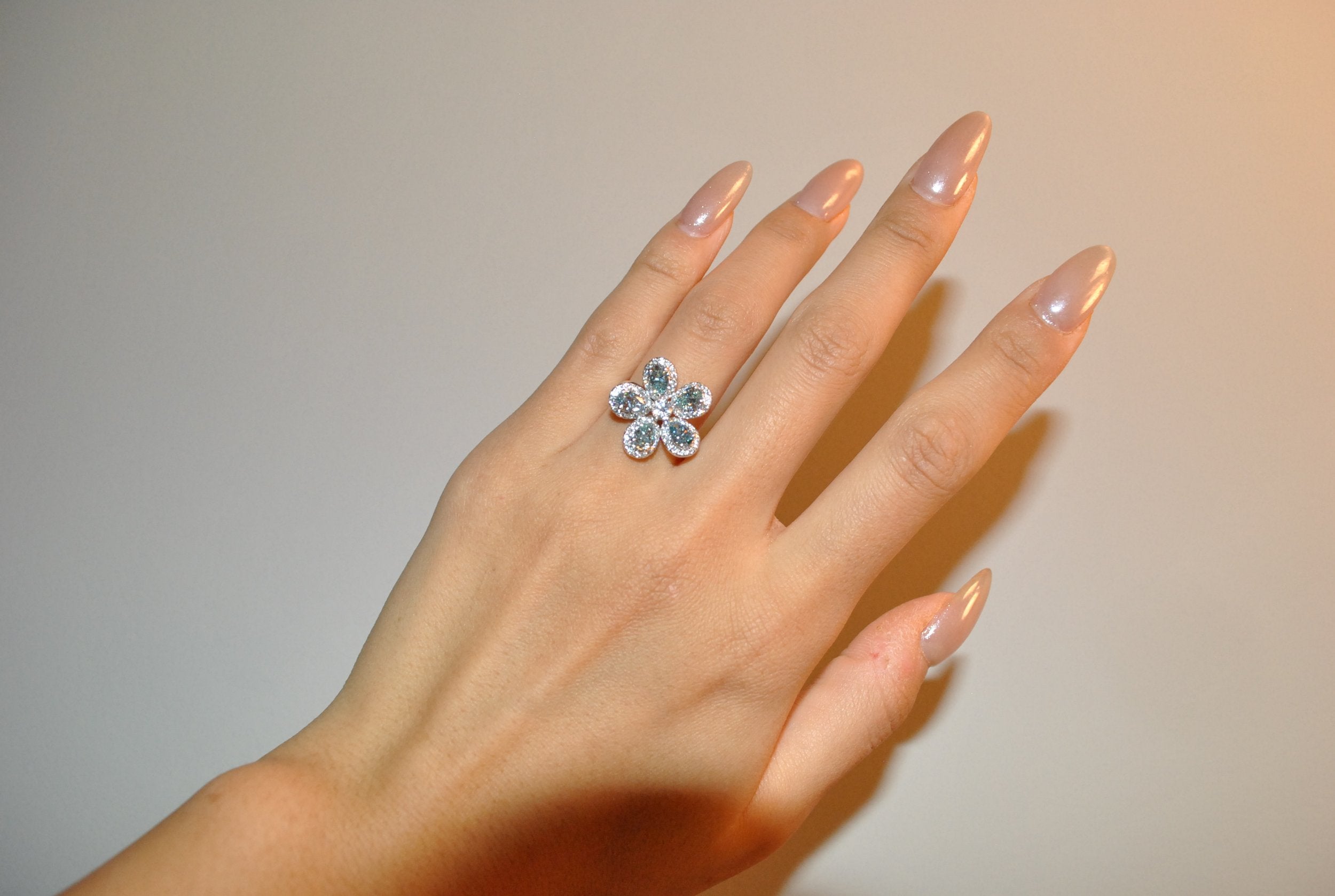 Baby Green Flower Design Ring
