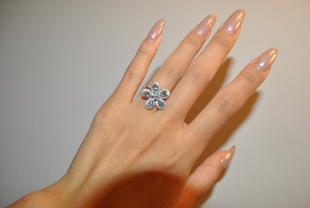 Baby Green Flower Design Ring